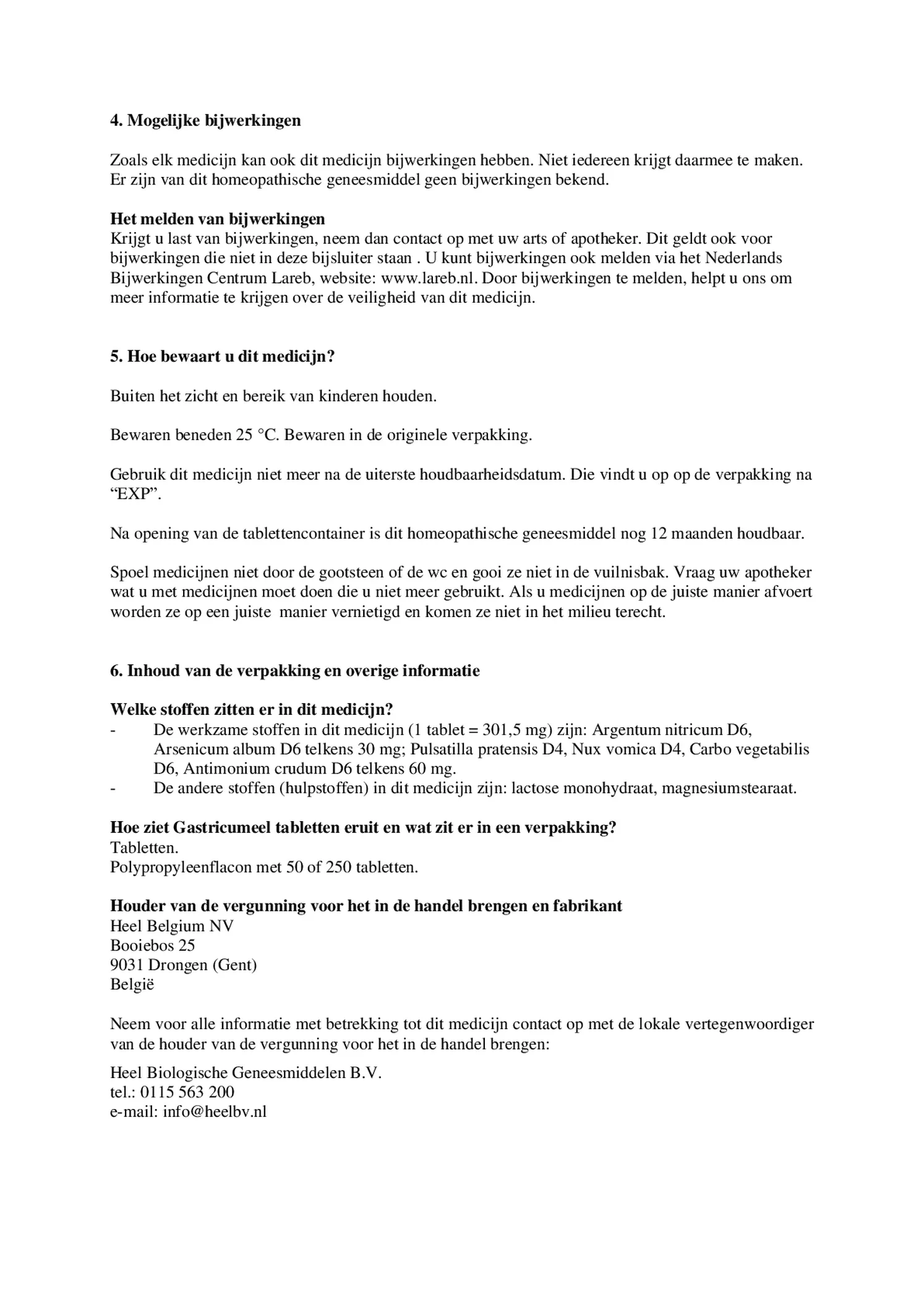 Gastricumeel Tabletten afbeelding van document #3, bijsluiter