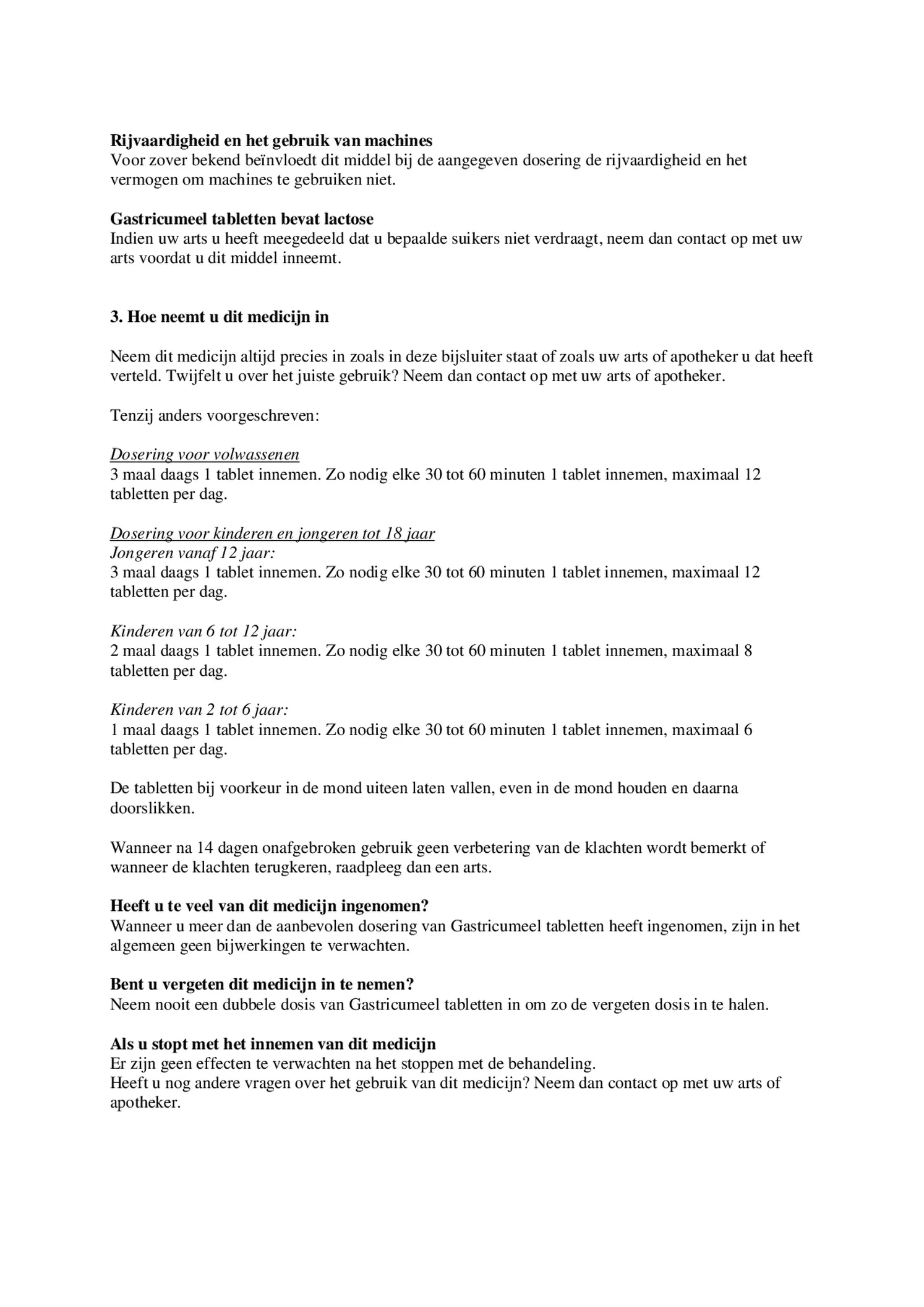 Gastricumeel Tabletten afbeelding van document #2, bijsluiter