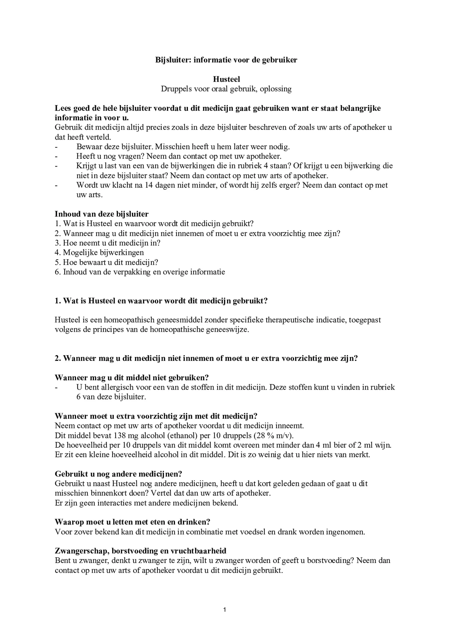 Husteel afbeelding van document #1, bijsluiter