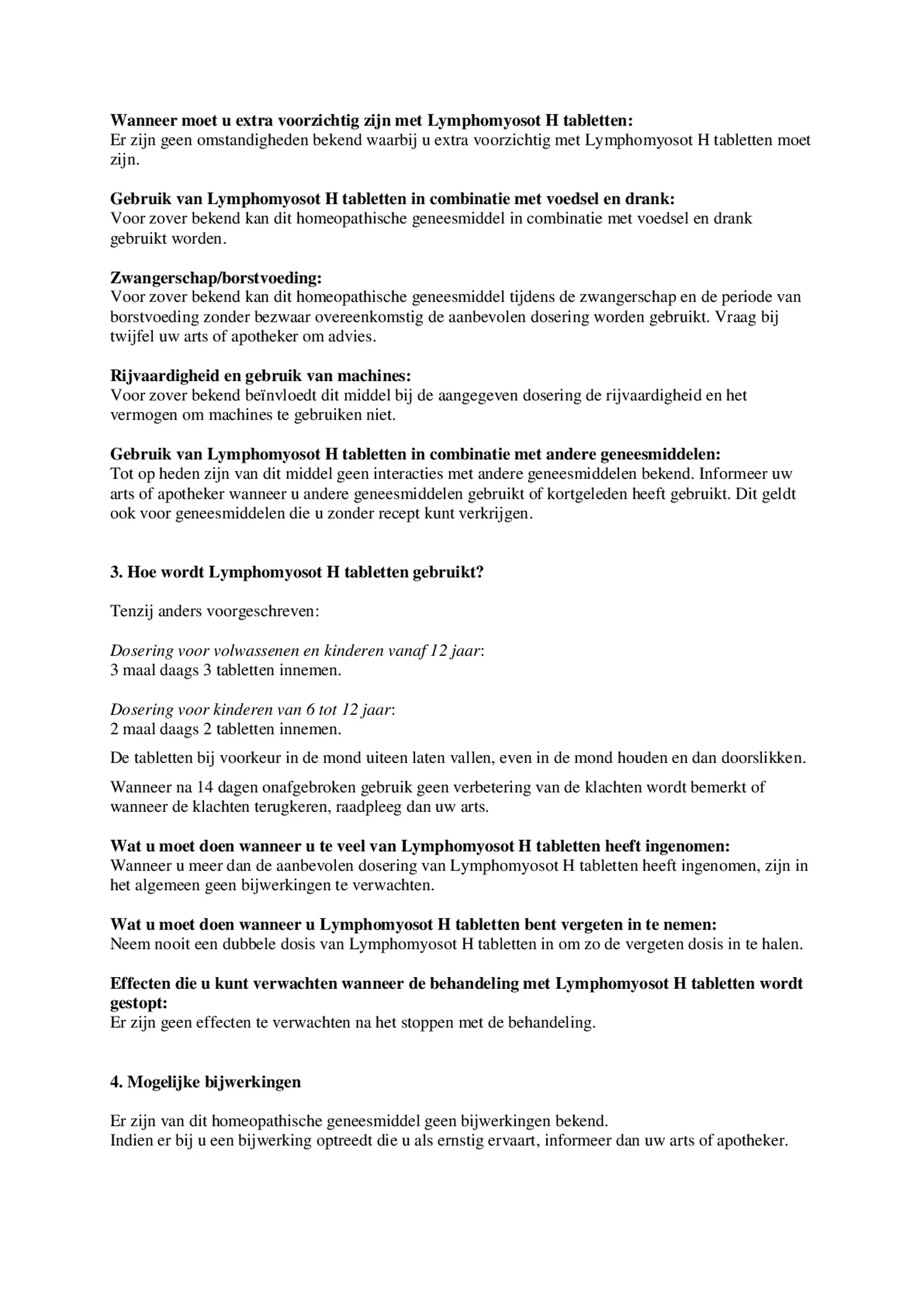 Lymphomyosot H Tabletten afbeelding van document #2, bijsluiter