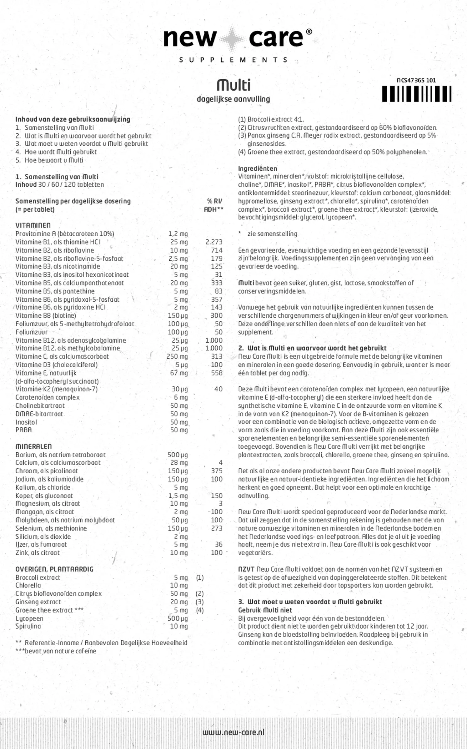 Multi Tabletten afbeelding van document #1, gebruiksaanwijzing