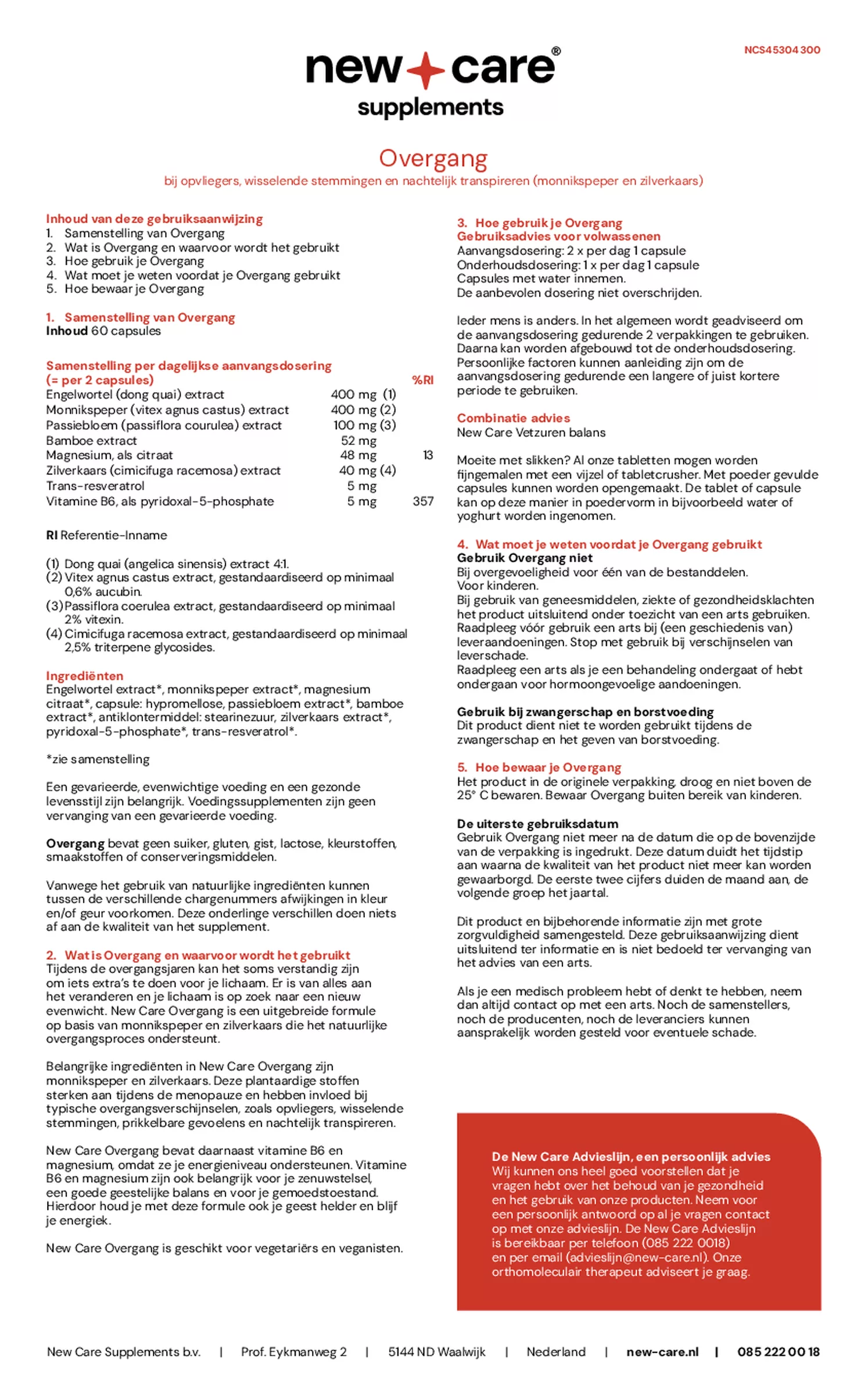 Overgang Capsules afbeelding van document #2, gebruiksaanwijzing