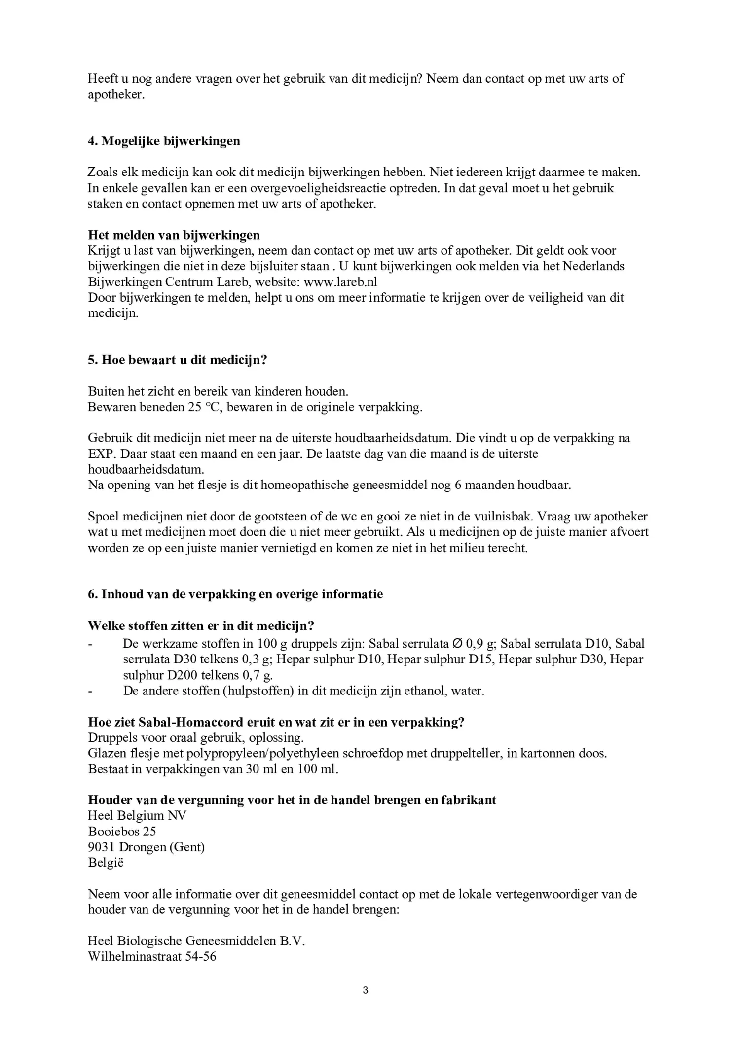 Sabal-Homaccord afbeelding van document #3, bijsluiter