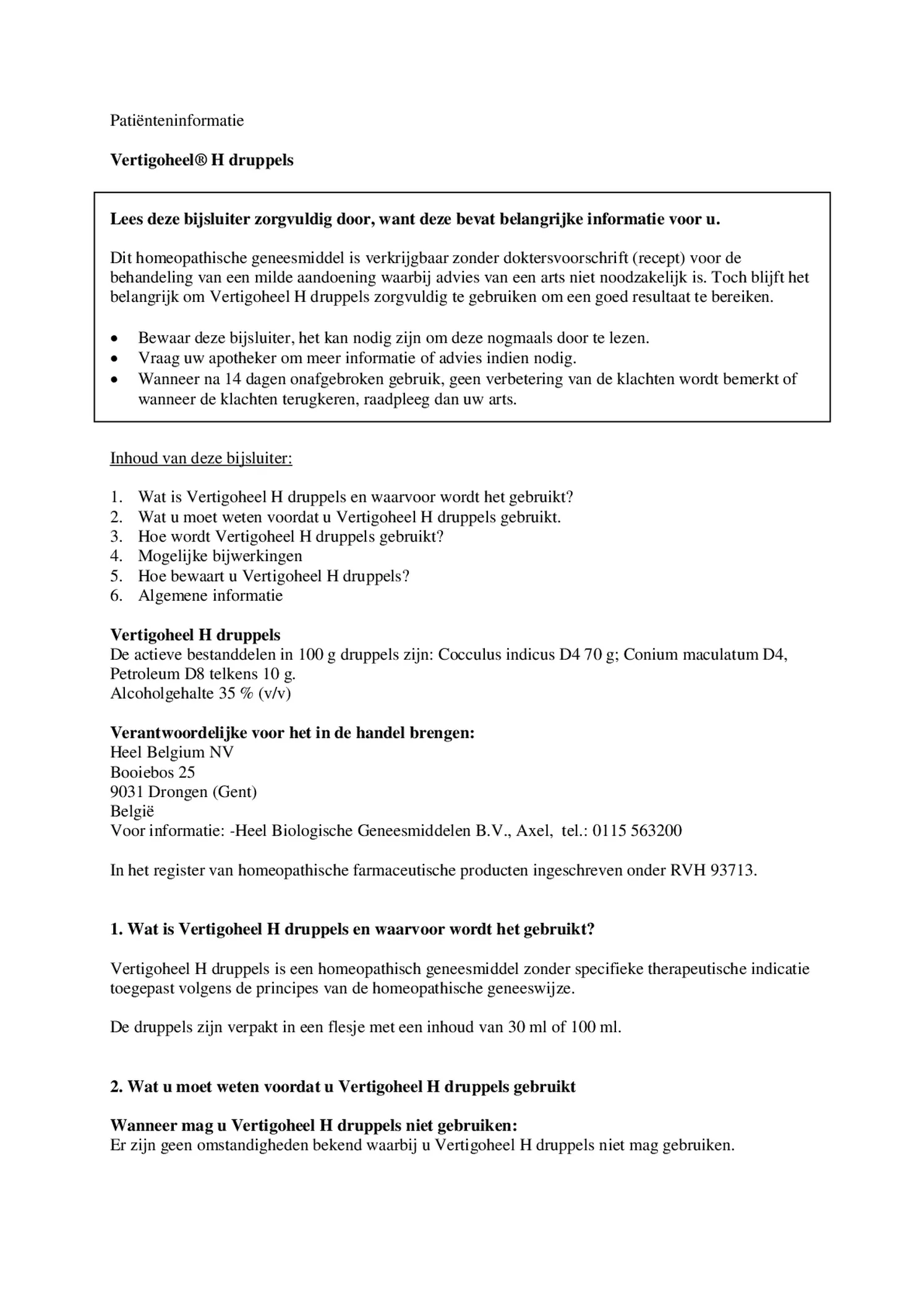 Vertigoheel H afbeelding van document #1, bijsluiter