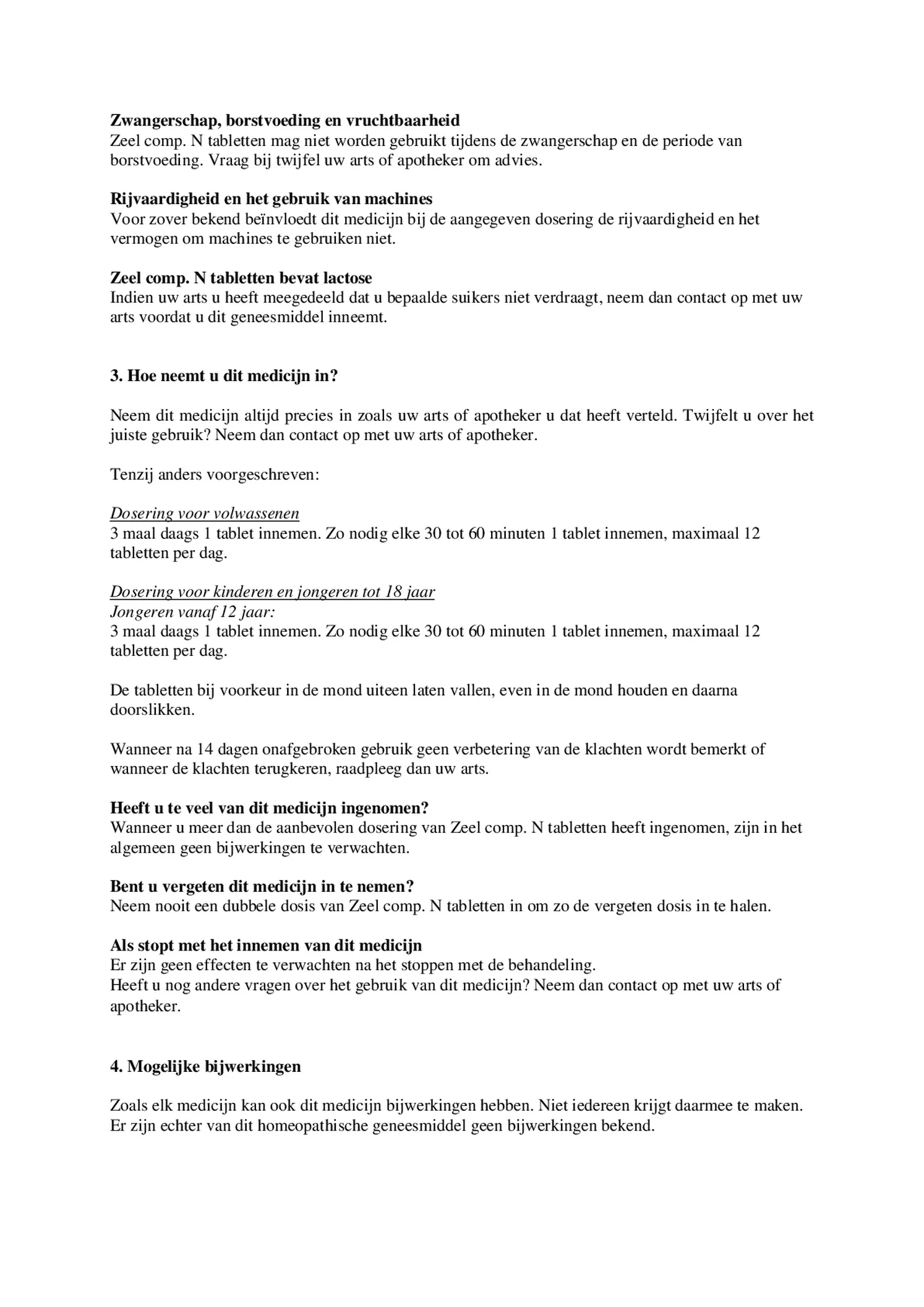 Zeel Compositum N Tabletten afbeelding van document #2, bijsluiter