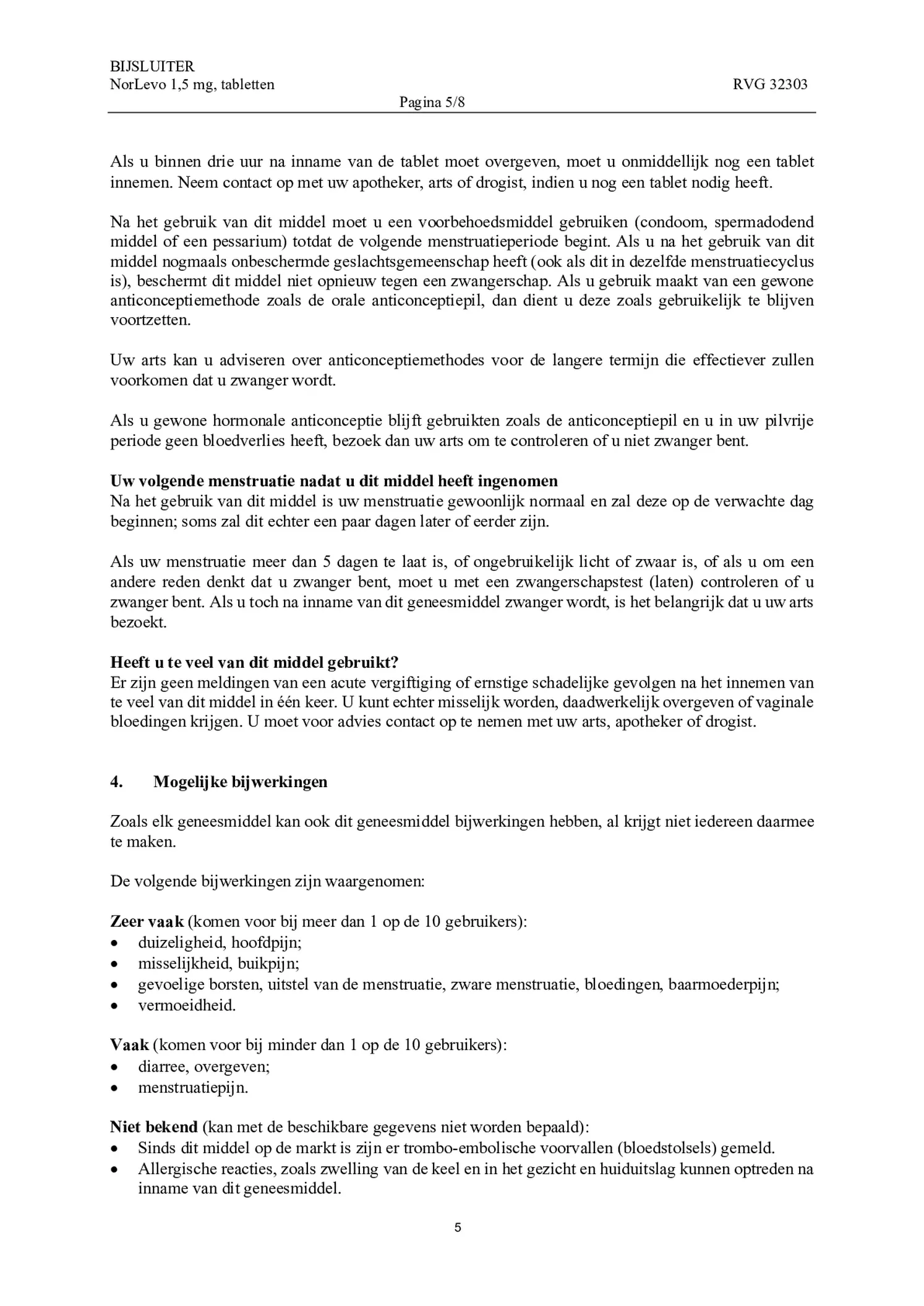 Morning After Pil 1,5 mg afbeelding van document #5, bijsluiter