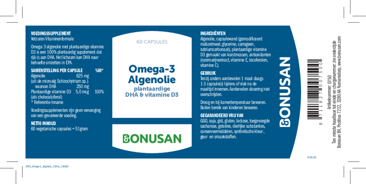 Omega-3 Algenolie Softgels afbeelding van document #1, etiket