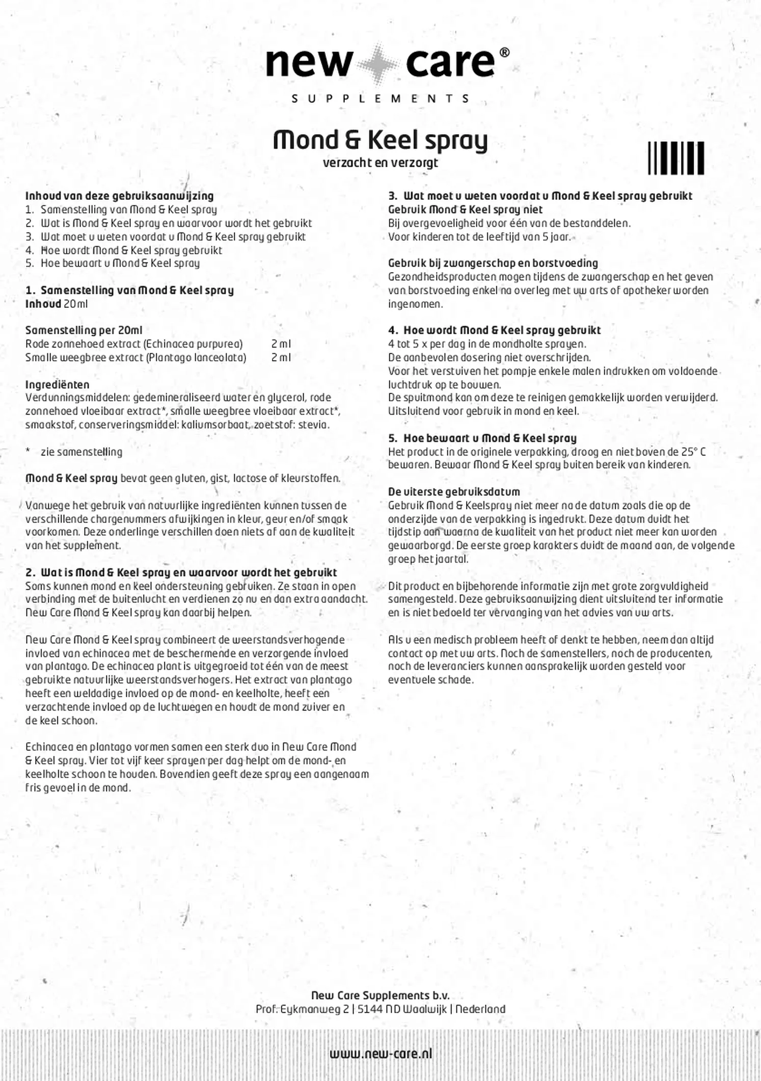 Mond & Keel Spray afbeelding van document #1, gebruiksaanwijzing