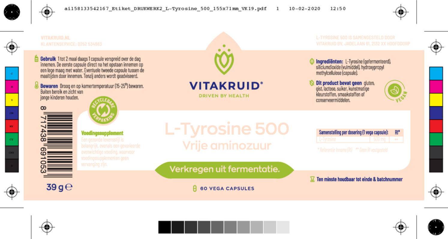 L-Tyrosine 500 Capsules afbeelding van document #1, etiket