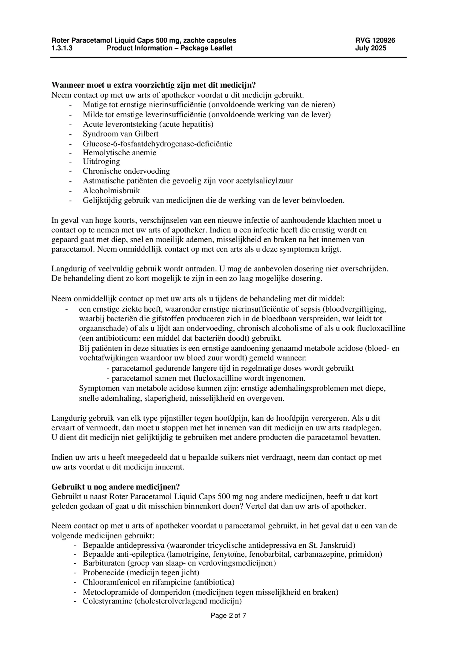 Paracetamol 500mg Liquid Caps afbeelding van document #2, bijsluiter