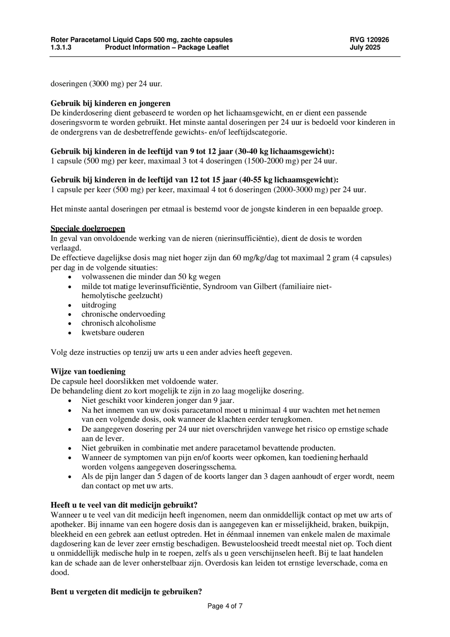 Paracetamol 500mg Liquid Caps afbeelding van document #4, bijsluiter