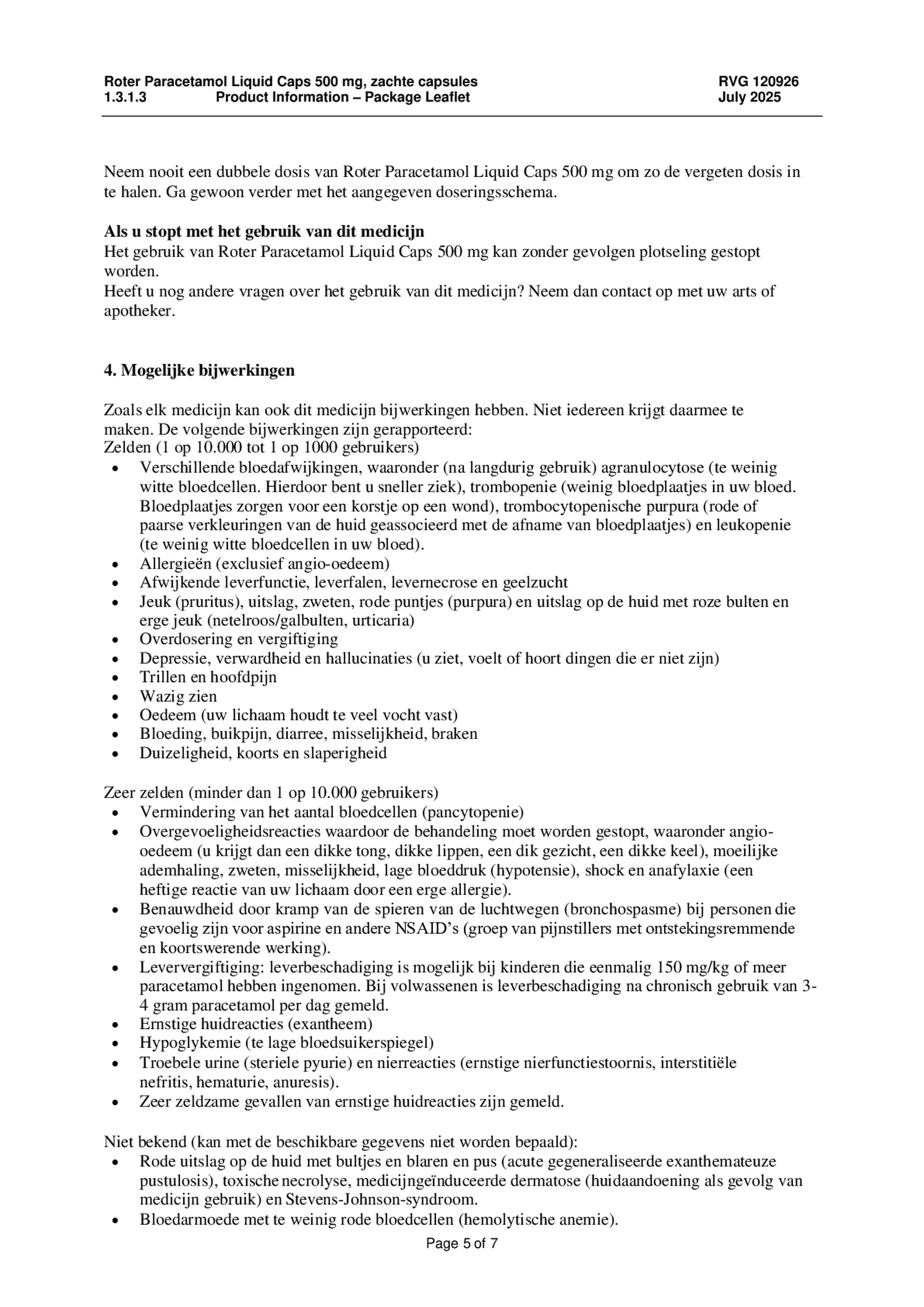 Paracetamol 500mg Liquid Caps afbeelding van document #5, bijsluiter