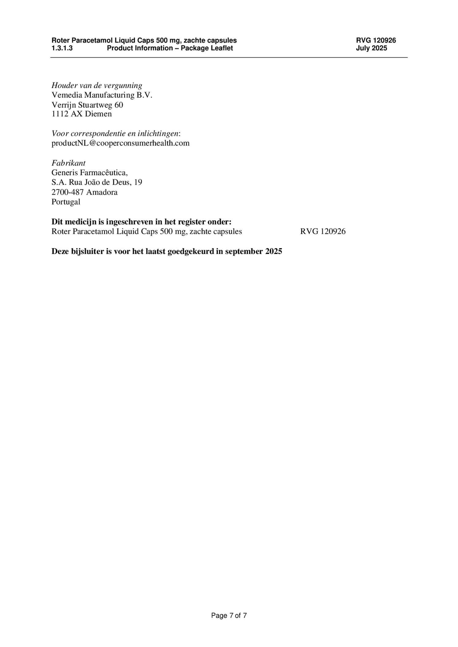 Paracetamol 500mg Liquid Caps afbeelding van document #7, bijsluiter