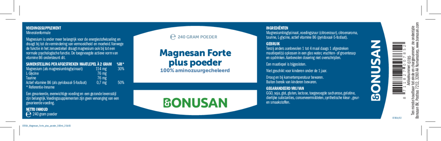 Magnesan Forte Plus Poeder afbeelding van document #1, etiket