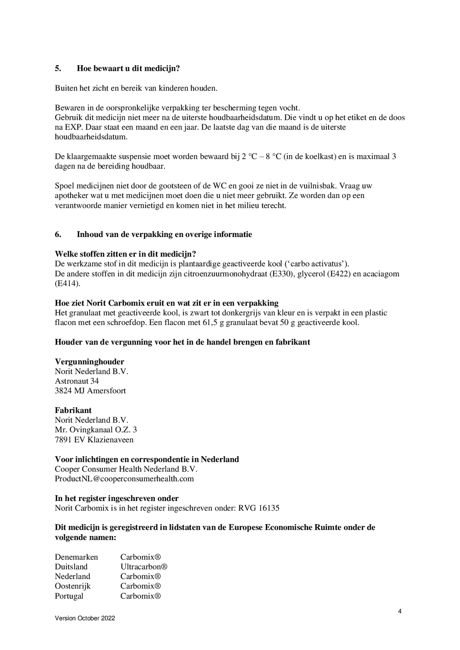Carbomix Granulaat afbeelding van document #4, bijsluiter