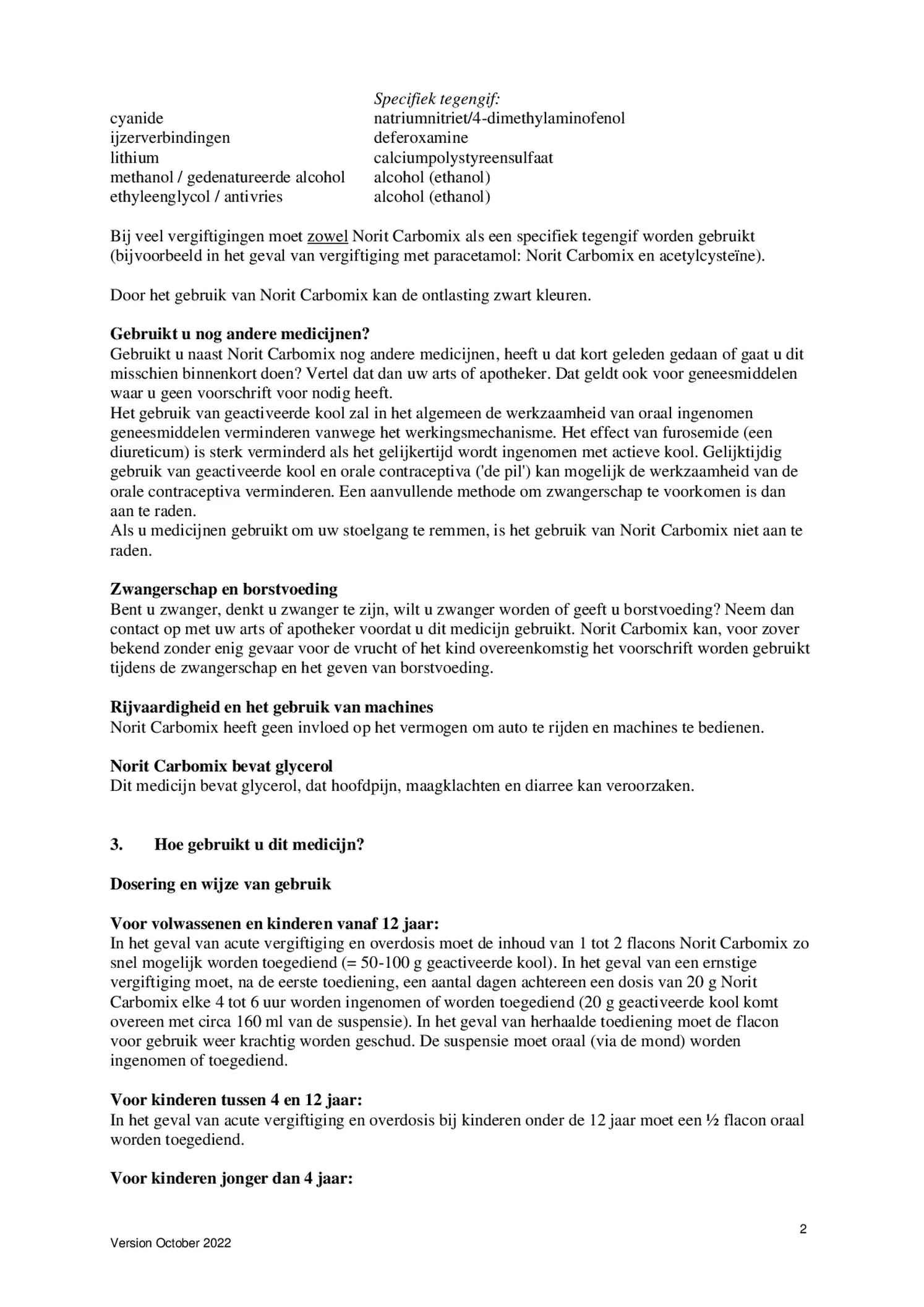 Carbomix Granulaat afbeelding van document #2, bijsluiter