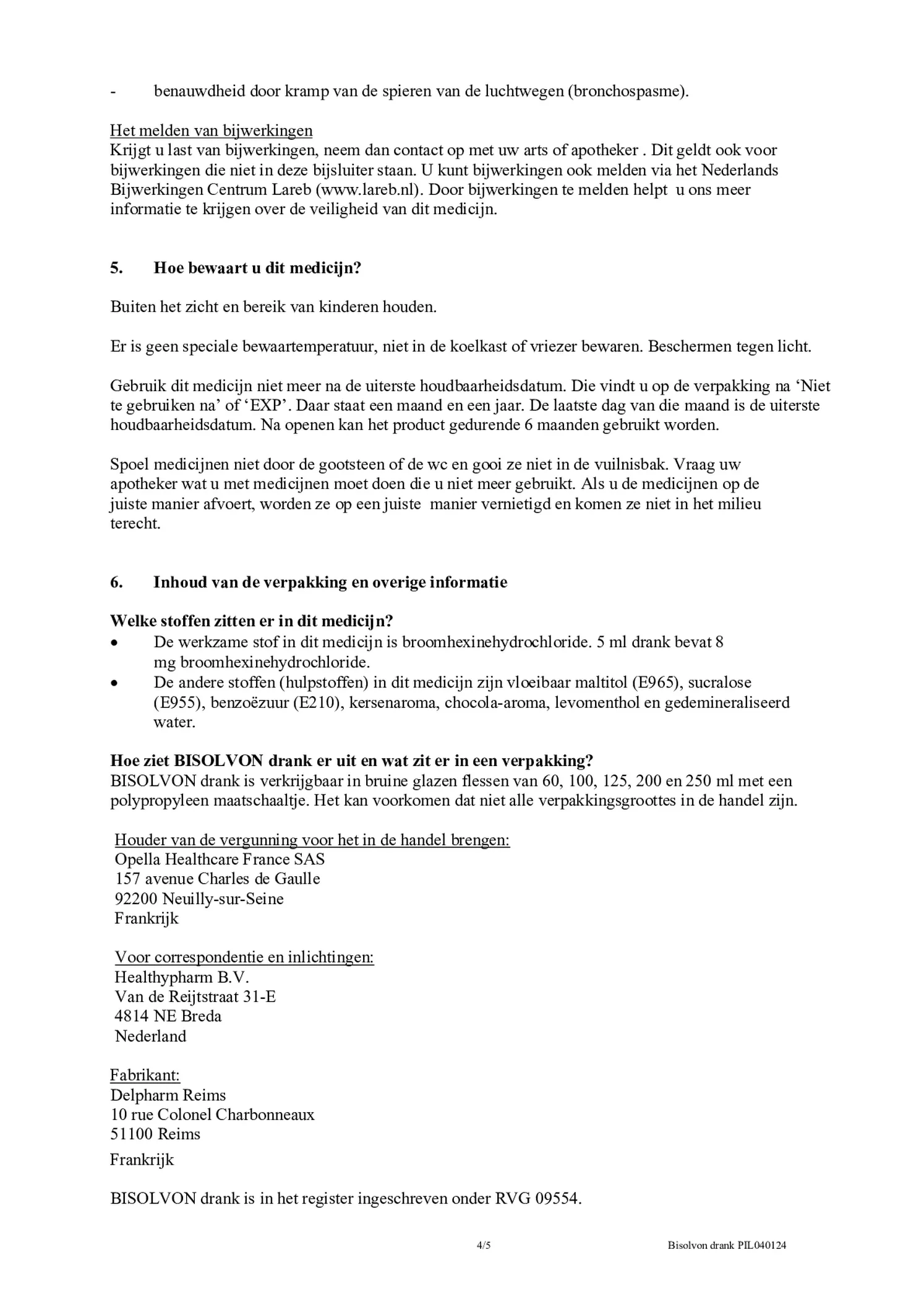 Drank 8mg/5ml afbeelding van document #4, bijsluiter