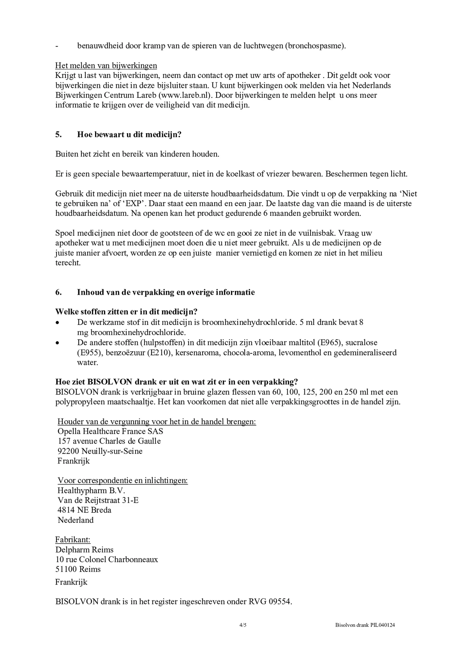 Drank 8mg/5ml afbeelding van document #4, bijsluiter