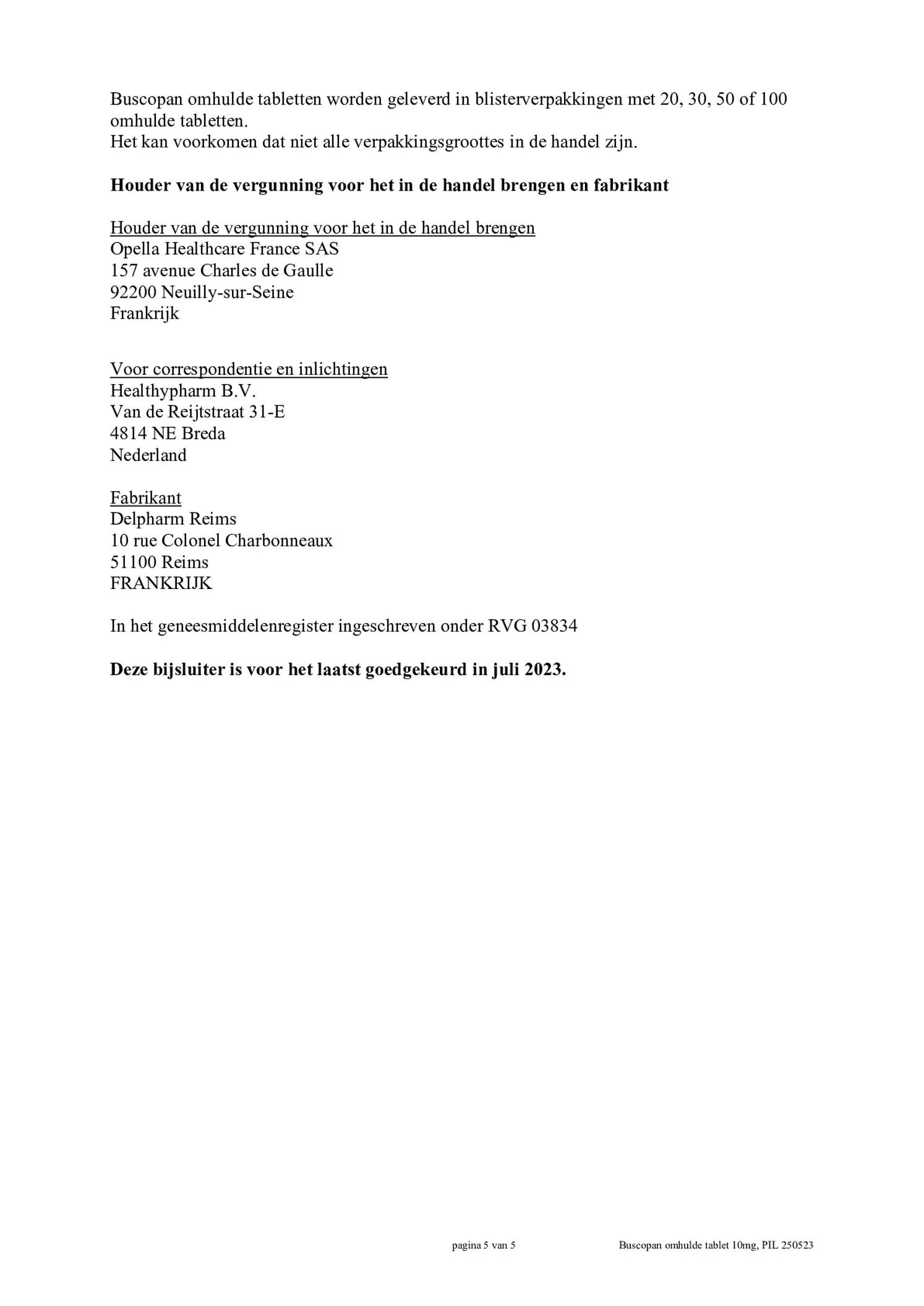 10mg Tabletten afbeelding van document #5, bijsluiter