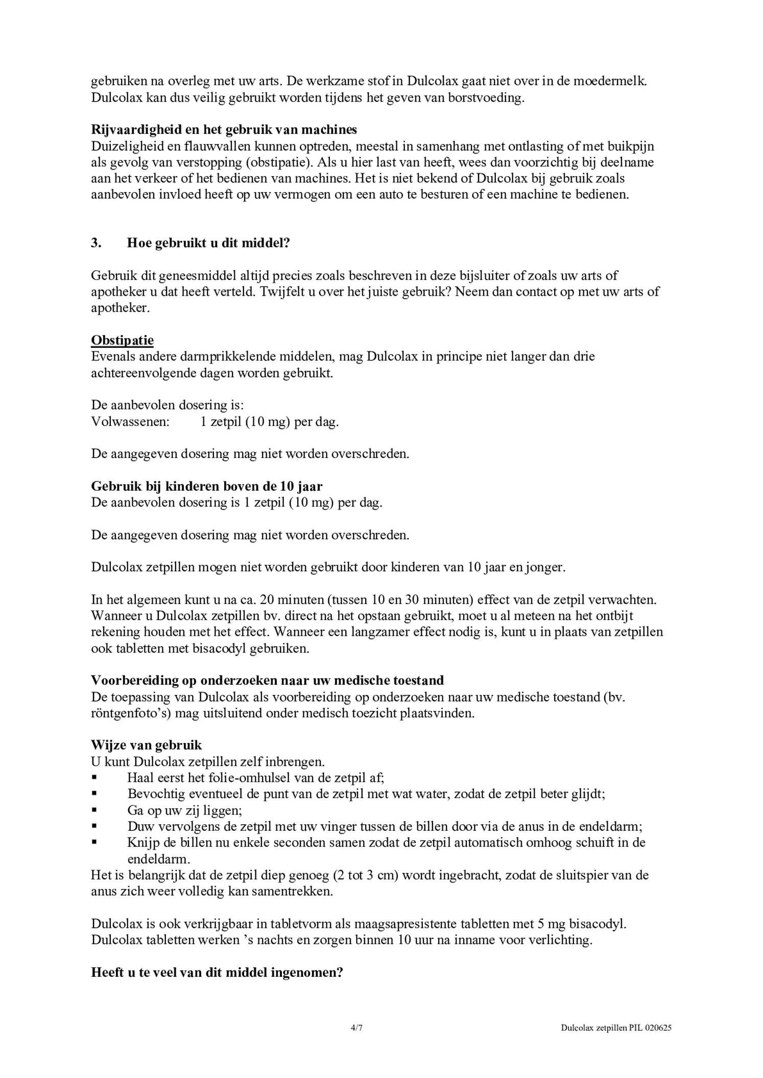 Bisacodyl 10mg Zetpillen afbeelding van document #4, bijsluiter