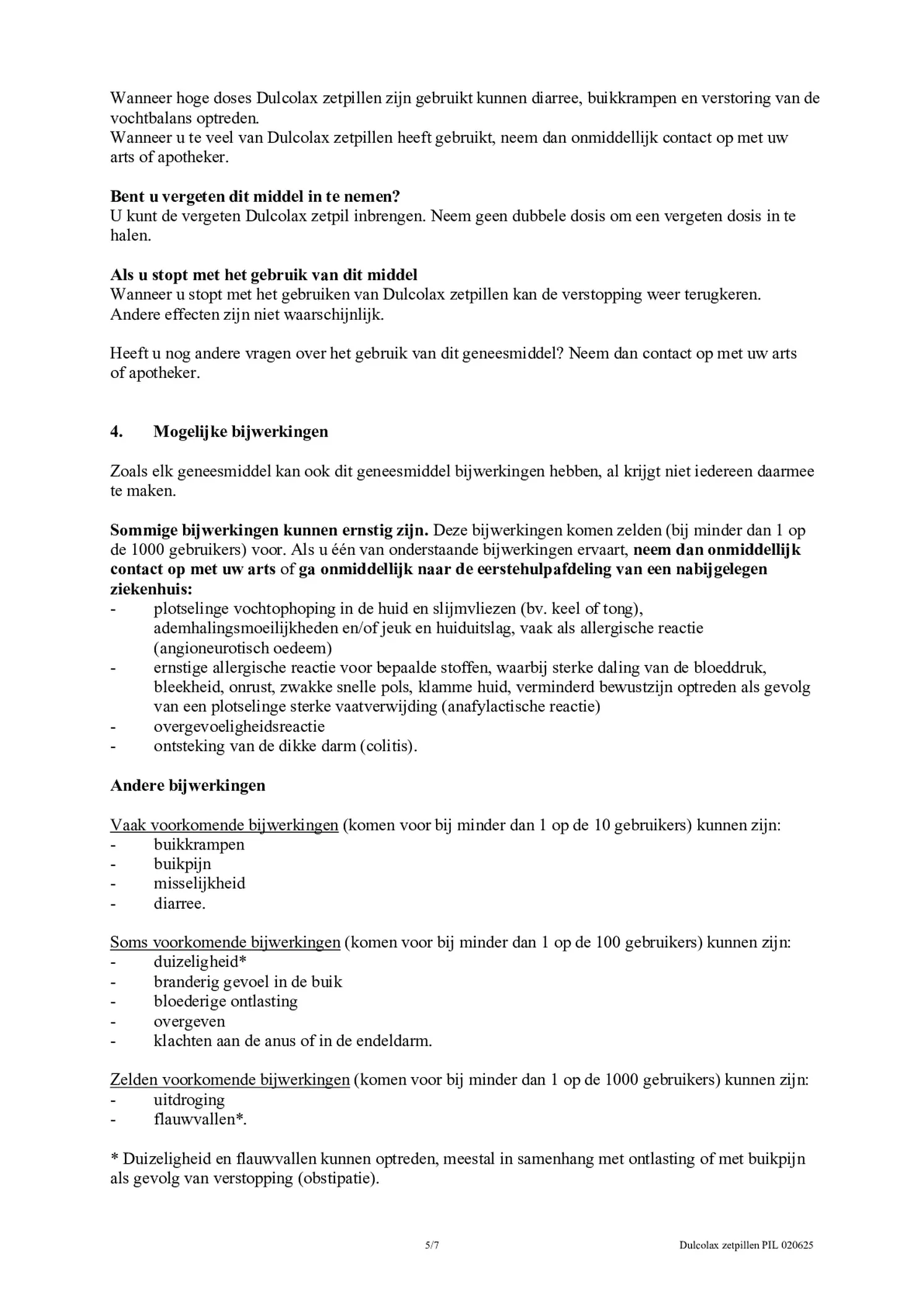 Bisacodyl 10mg Zetpillen afbeelding van document #5, bijsluiter