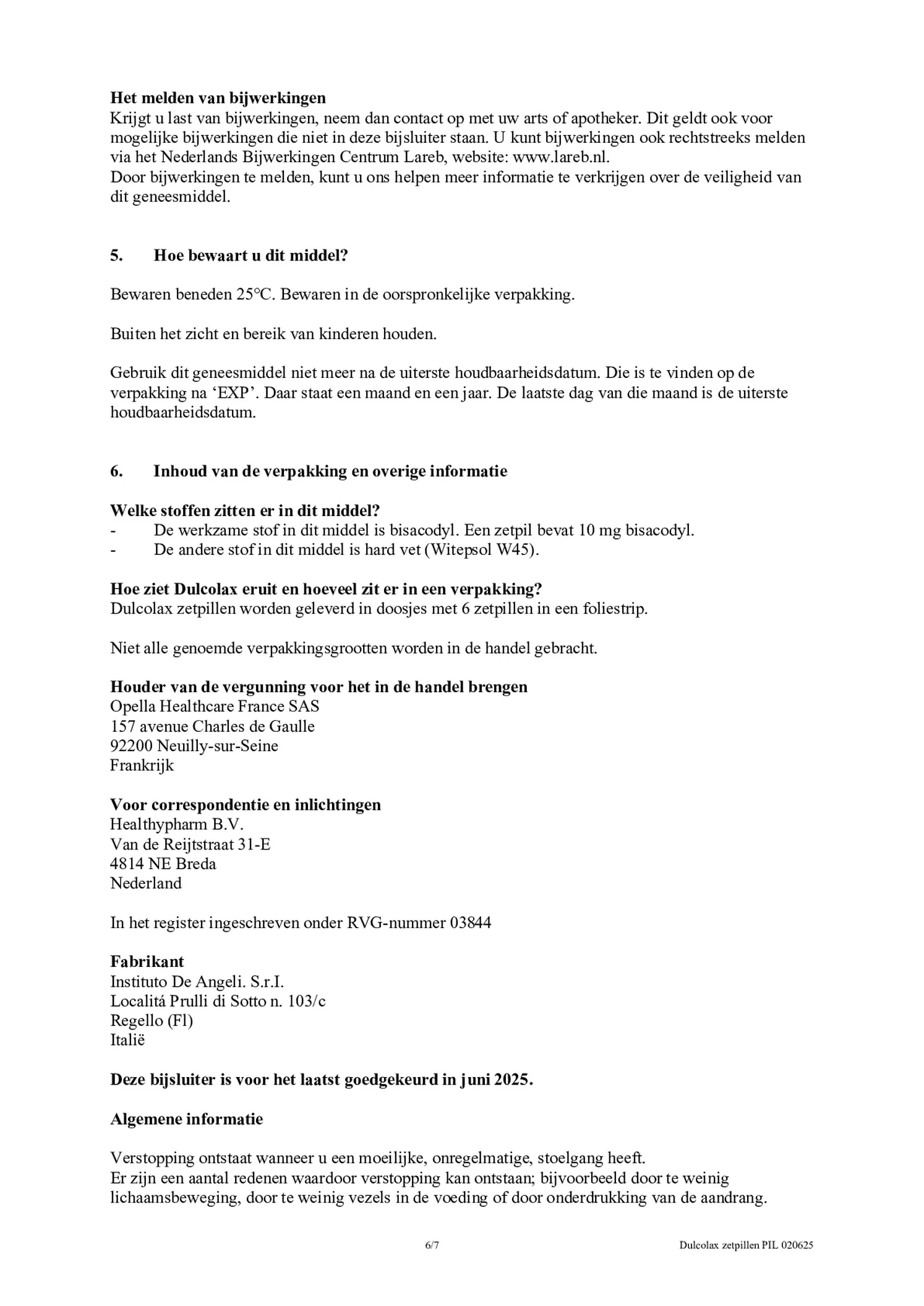 Bisacodyl 10mg Zetpillen afbeelding van document #6, bijsluiter