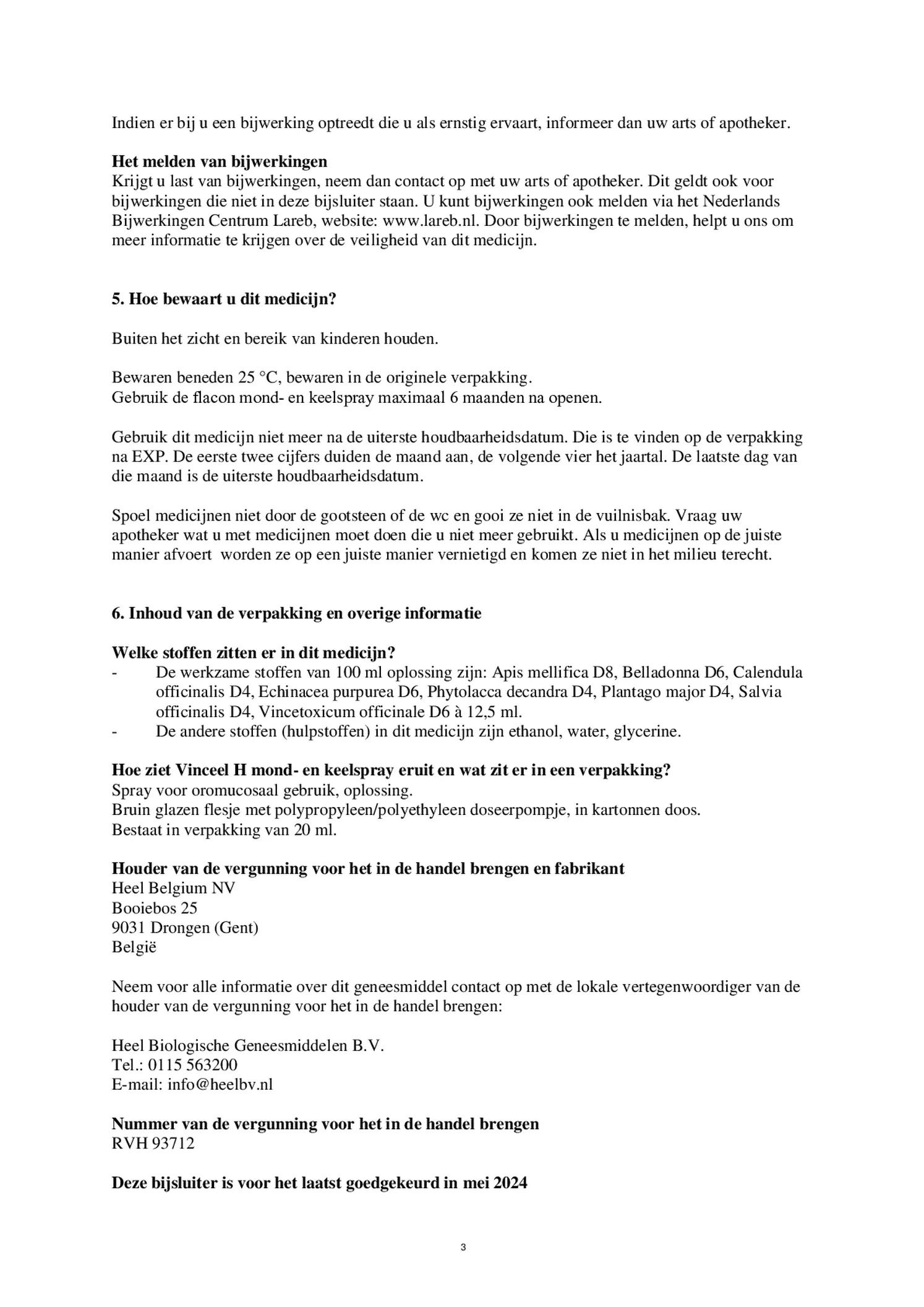 Vinceel H Spray afbeelding van document #3, bijsluiter