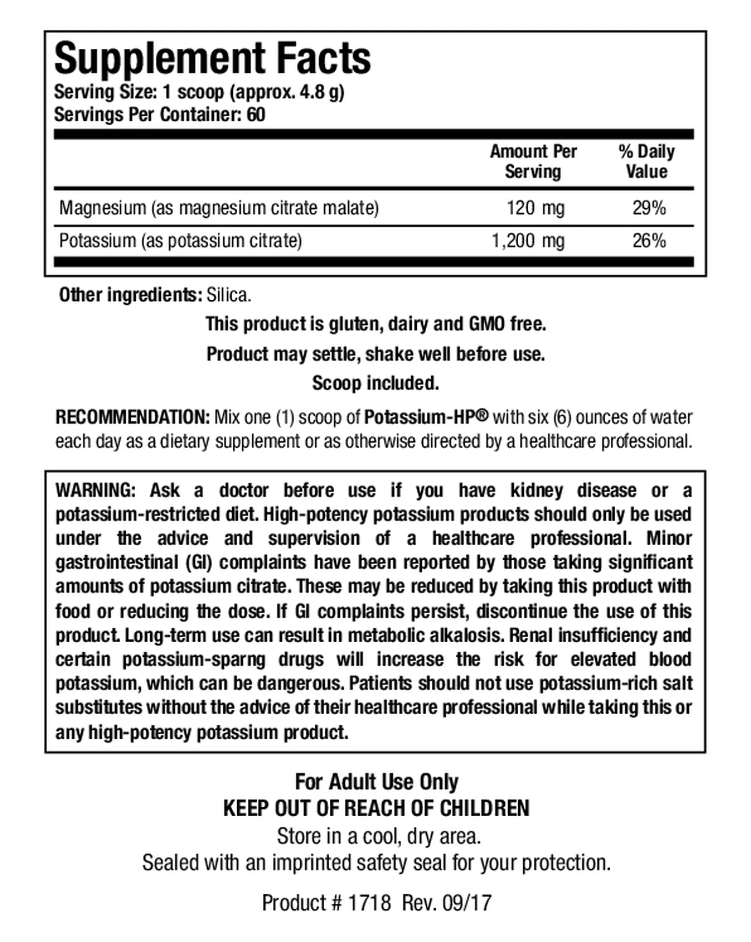 Potassium-HP Poeder afbeelding van document #1, etiket