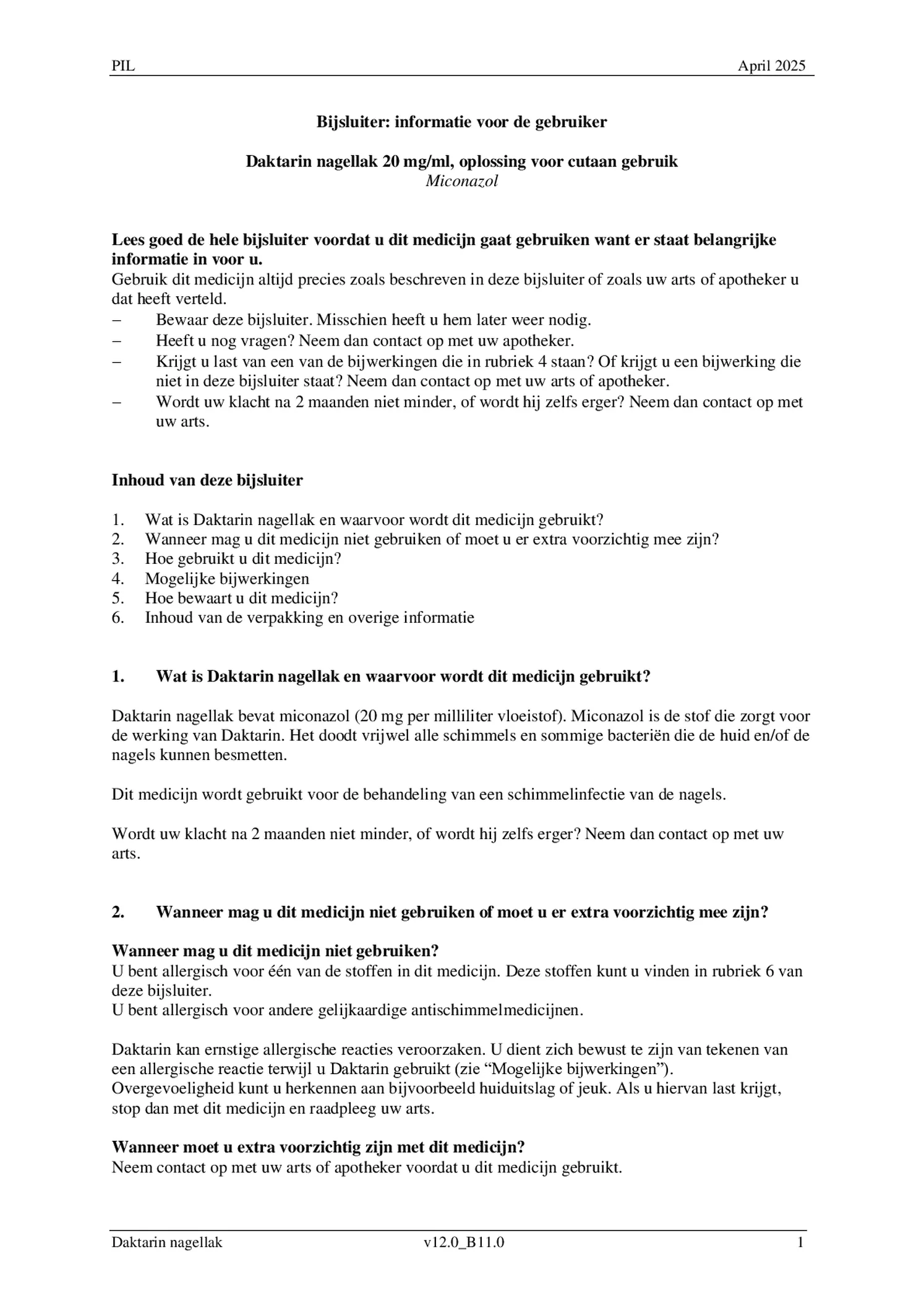 Nagellak 20mg Miconazol afbeelding van document #1, bijsluiter