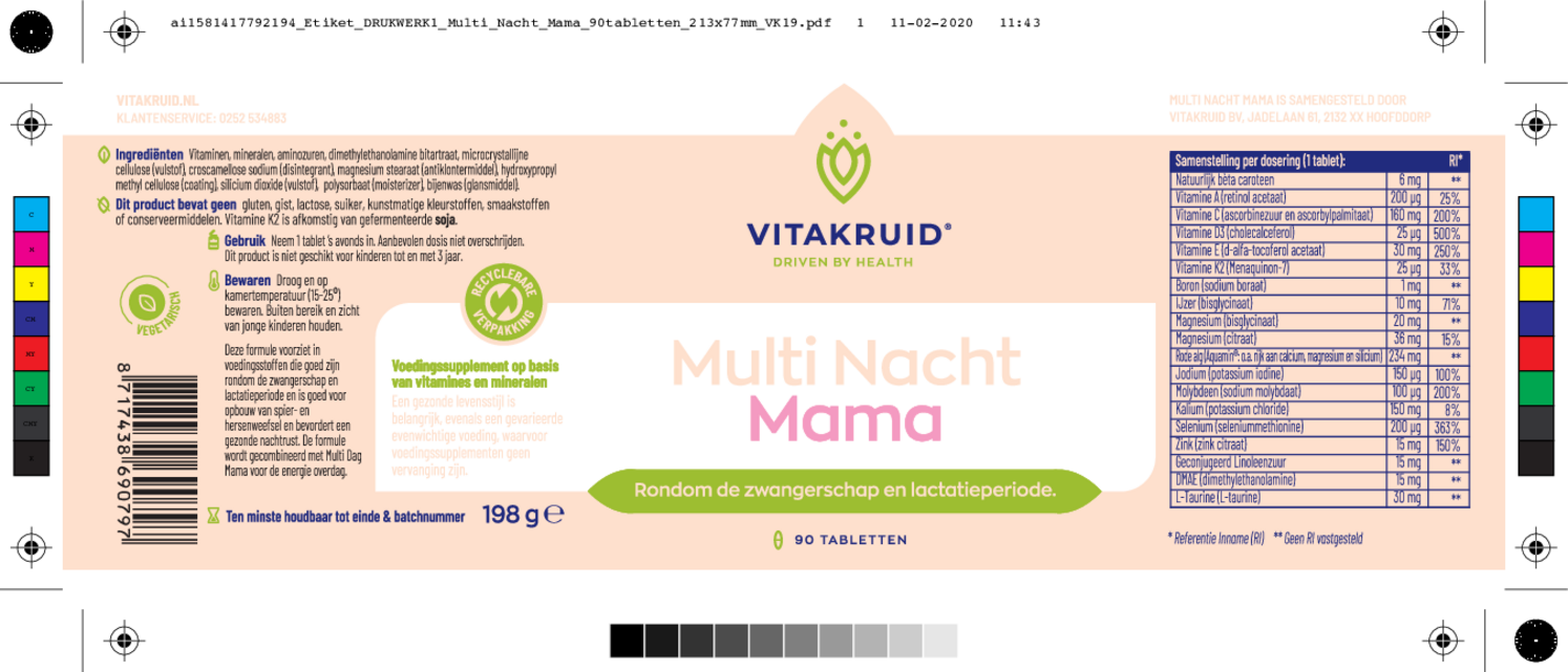 Multi Nacht Mama Tabletten afbeelding van document #1, etiket