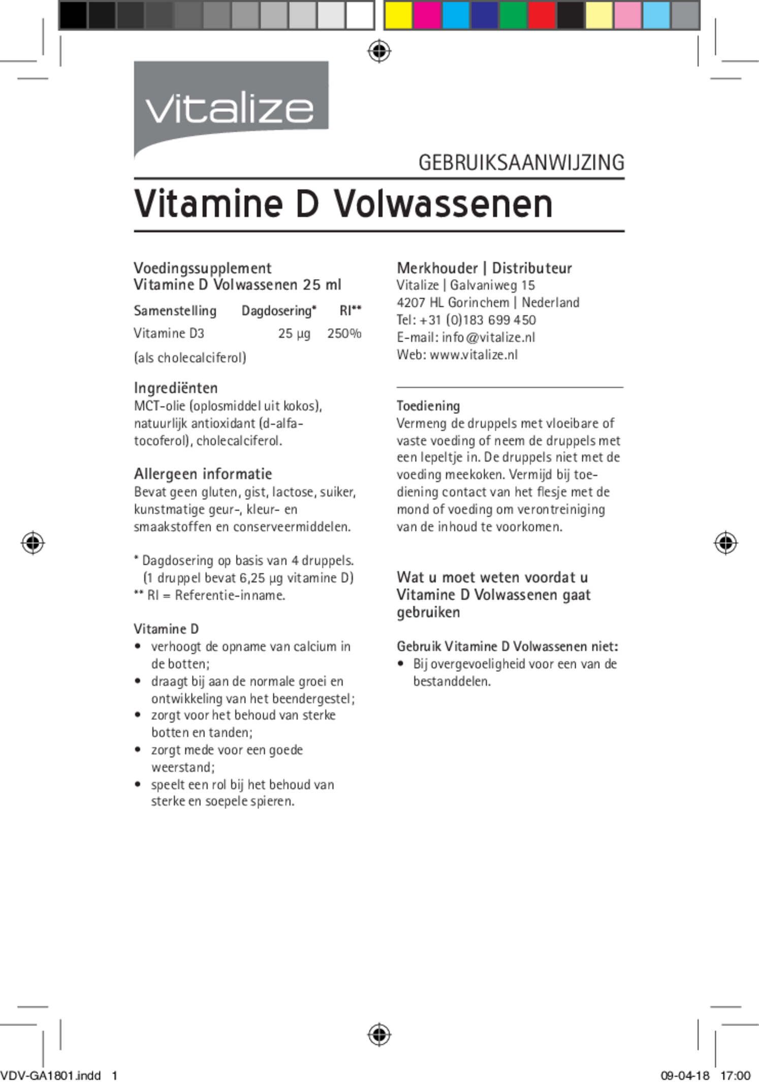Vitamine D Druppels Volwassenen afbeelding van document #1, gebruiksaanwijzing