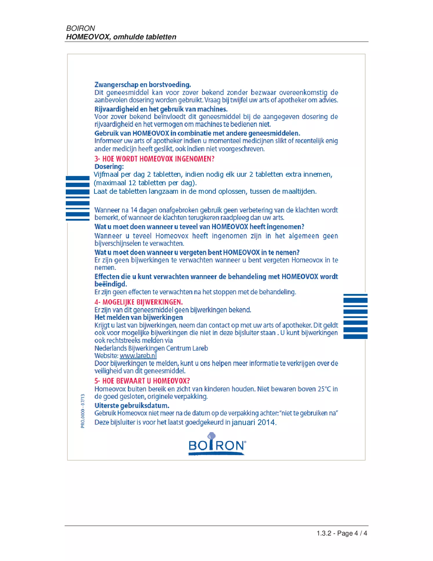 Homeovox Omhulde Tabletten afbeelding van document #2, bijsluiter