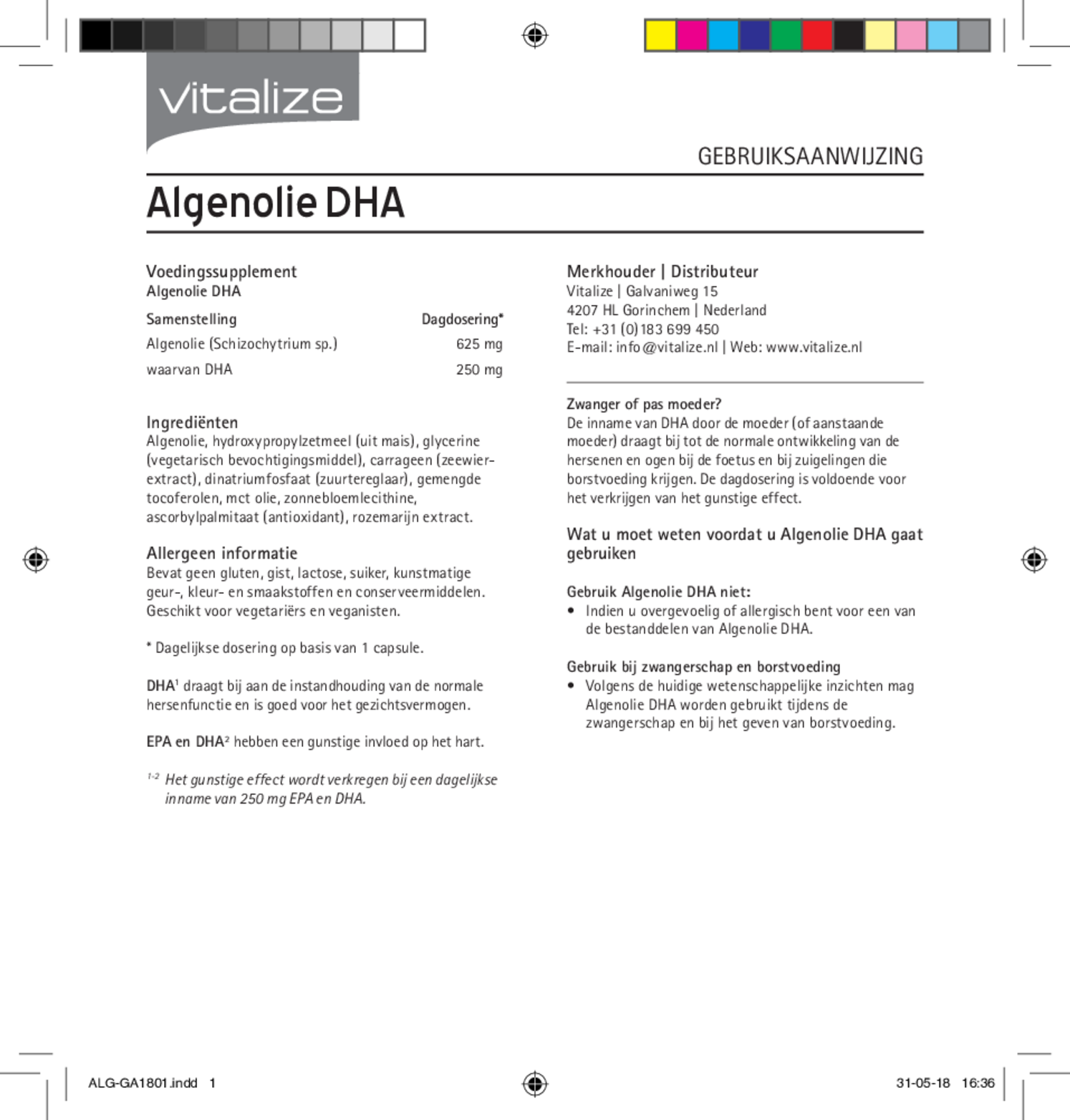 Vegan Omega 3 Algenolie DHA Capsules afbeelding van document #1, gebruiksaanwijzing