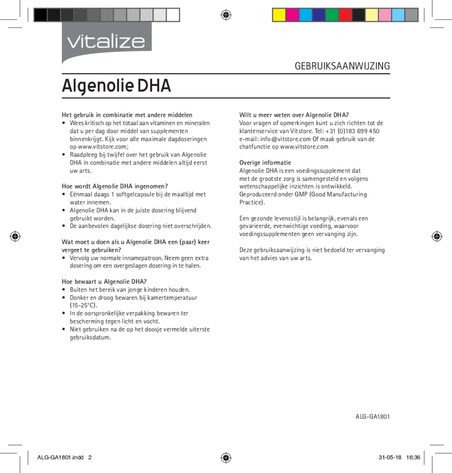 Vegan Omega 3 Algenolie DHA Capsules afbeelding van document #2, gebruiksaanwijzing