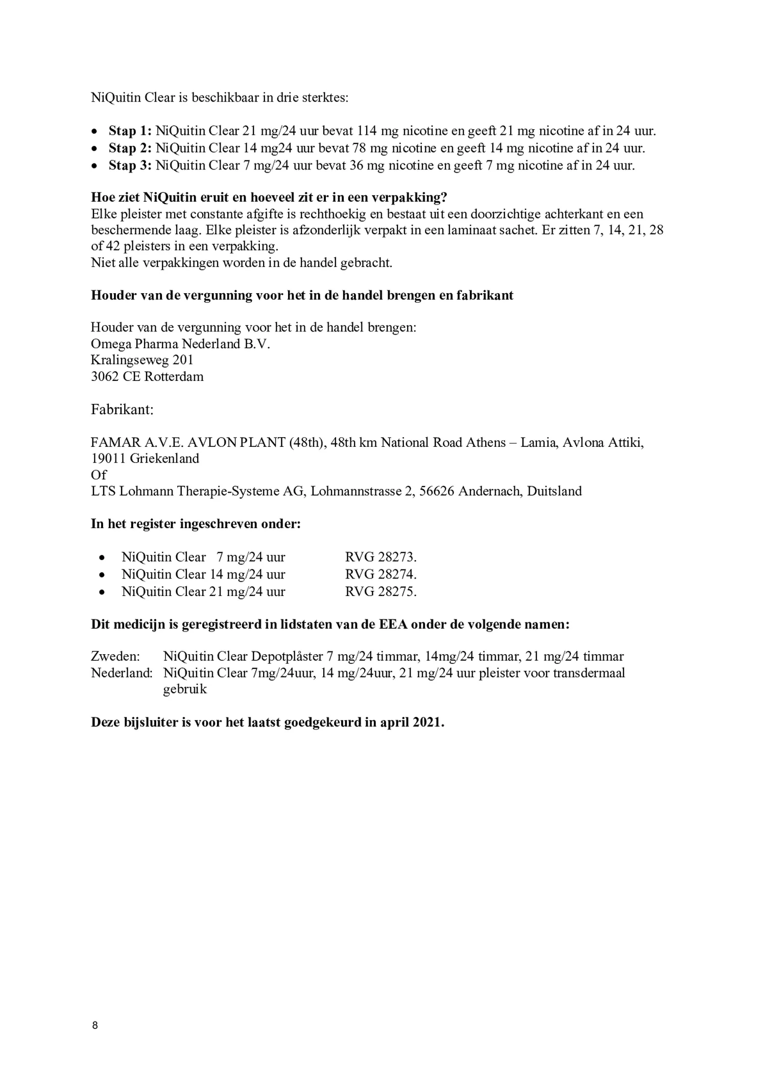 Clear Pleisters 14mg Stap 2 afbeelding van document #8, bijsluiter