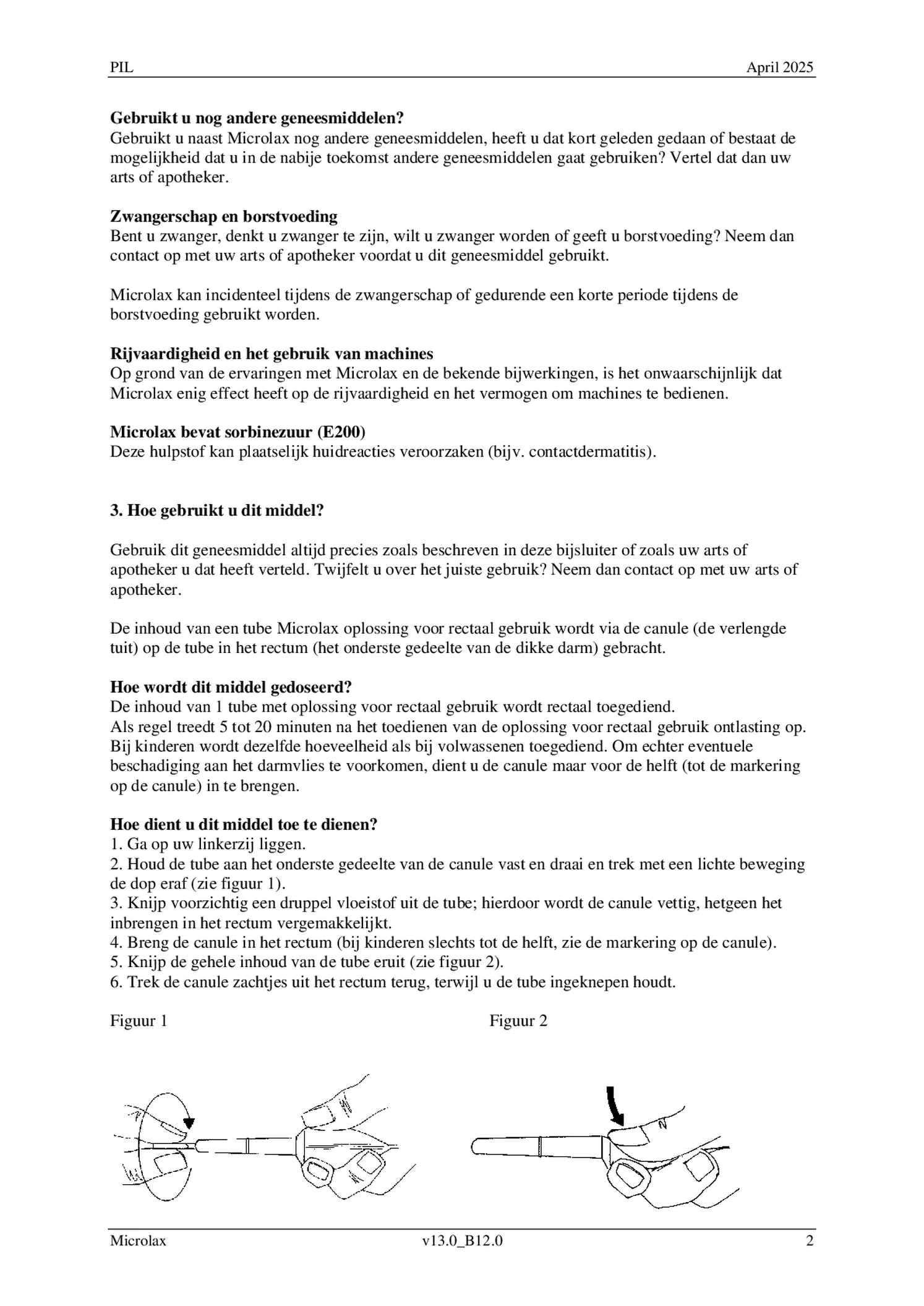 Microklysma afbeelding van document #2, bijsluiter