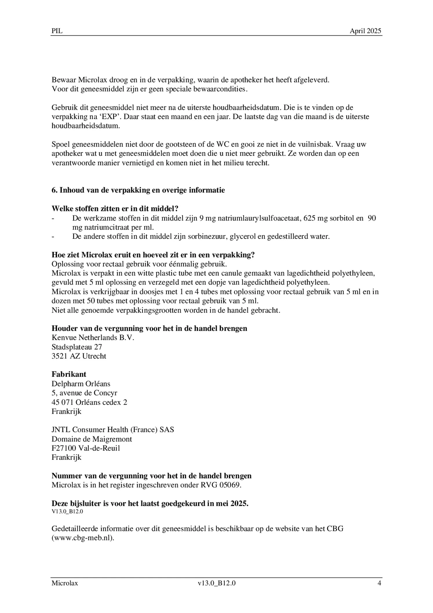 Microklysma afbeelding van document #4, bijsluiter