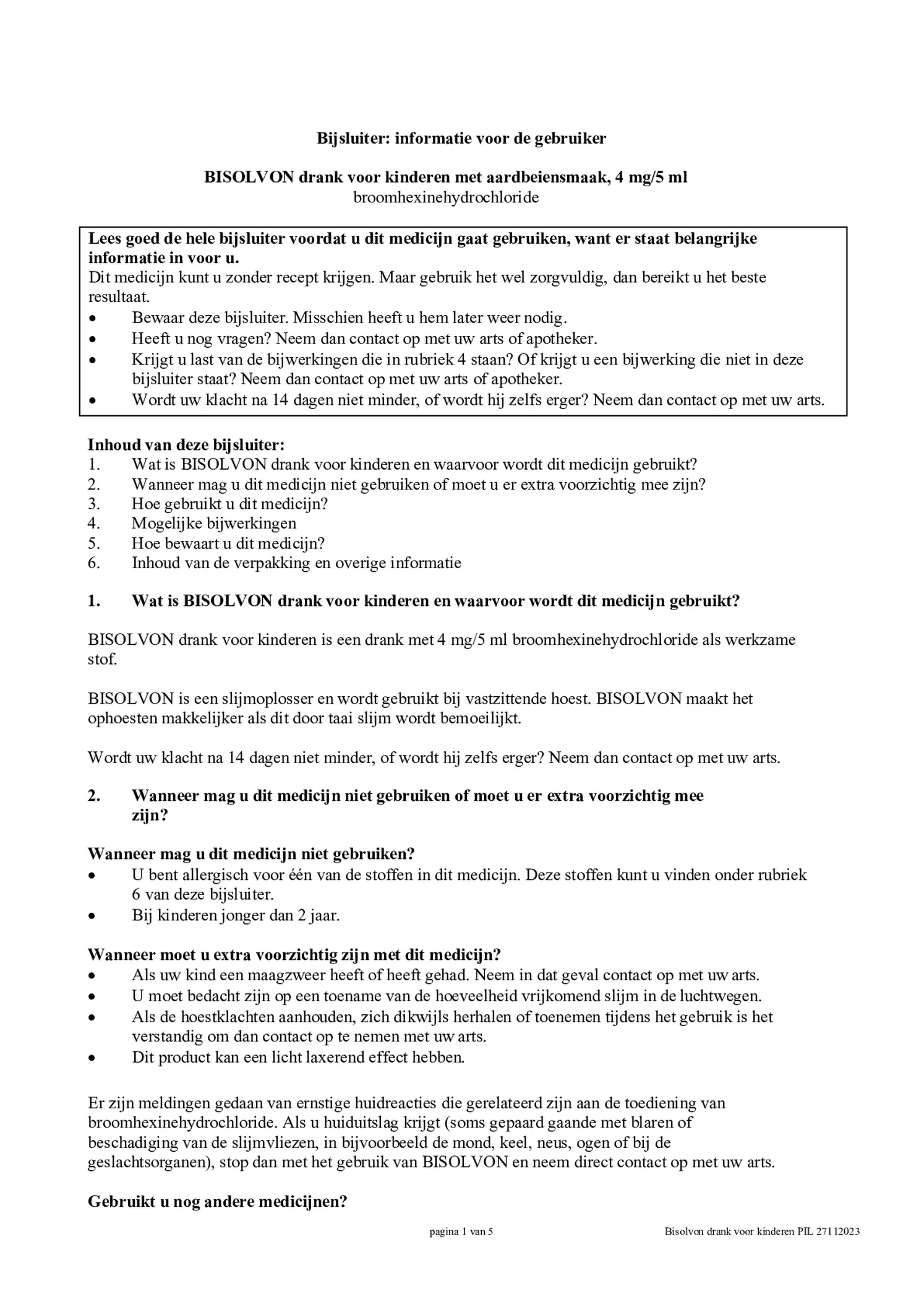 Drank voor Kinderen Aardbei afbeelding van document #1, bijsluiter