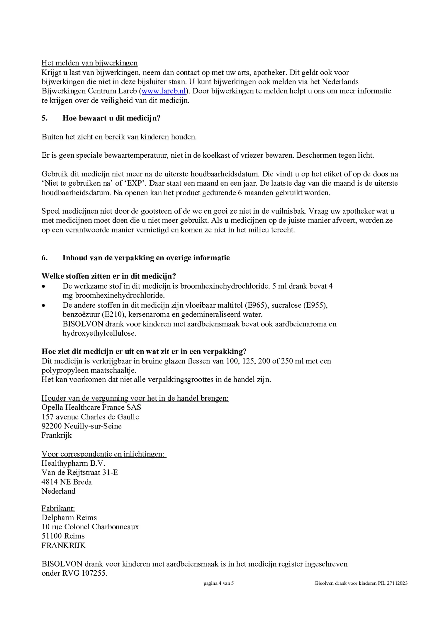 Drank voor Kinderen Aardbei afbeelding van document #4, bijsluiter