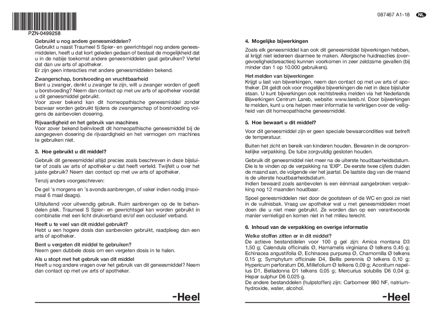 Traumeel S Gel afbeelding van document #2, bijsluiter