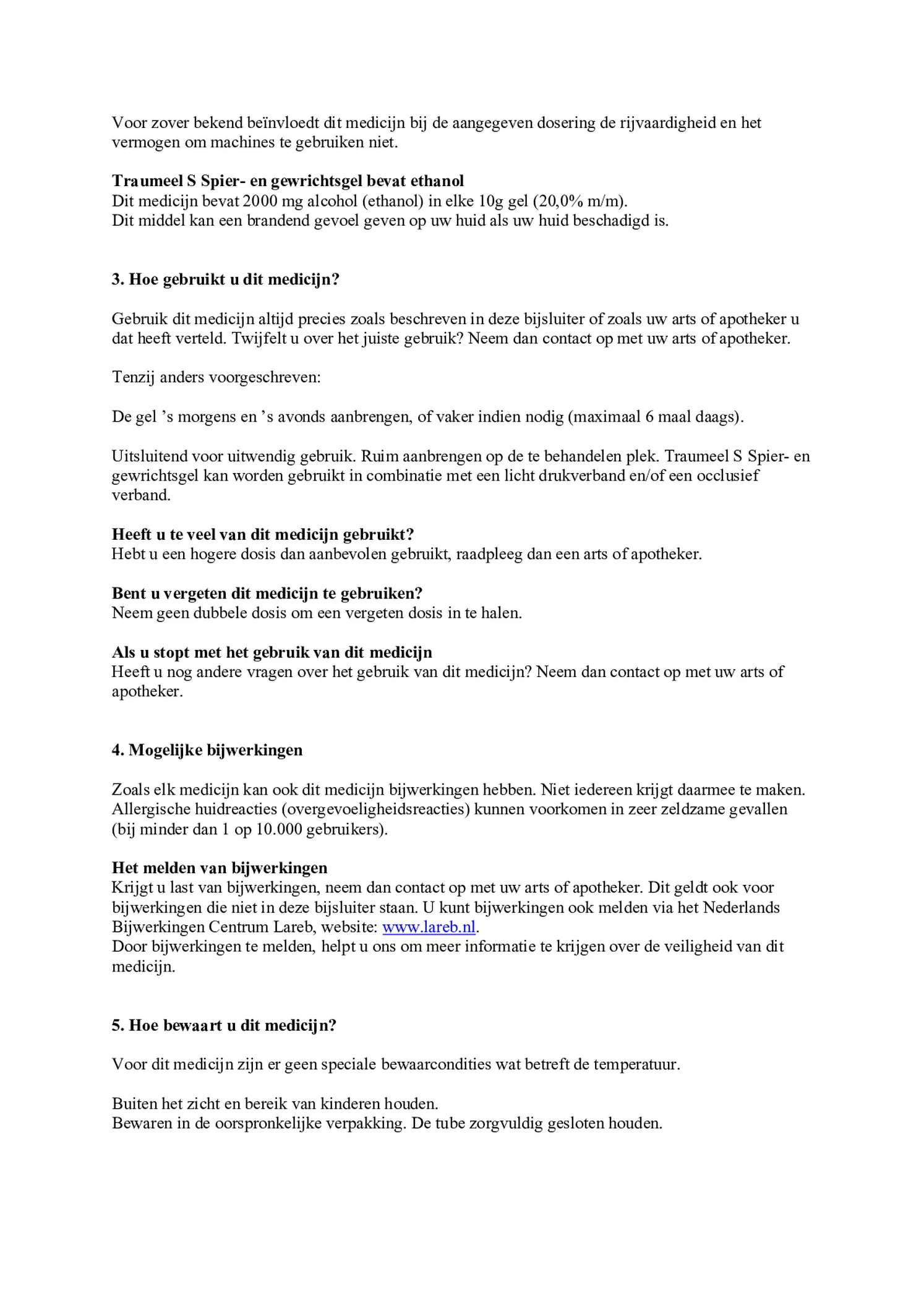 Traumeel S Gel afbeelding van document #2, bijsluiter