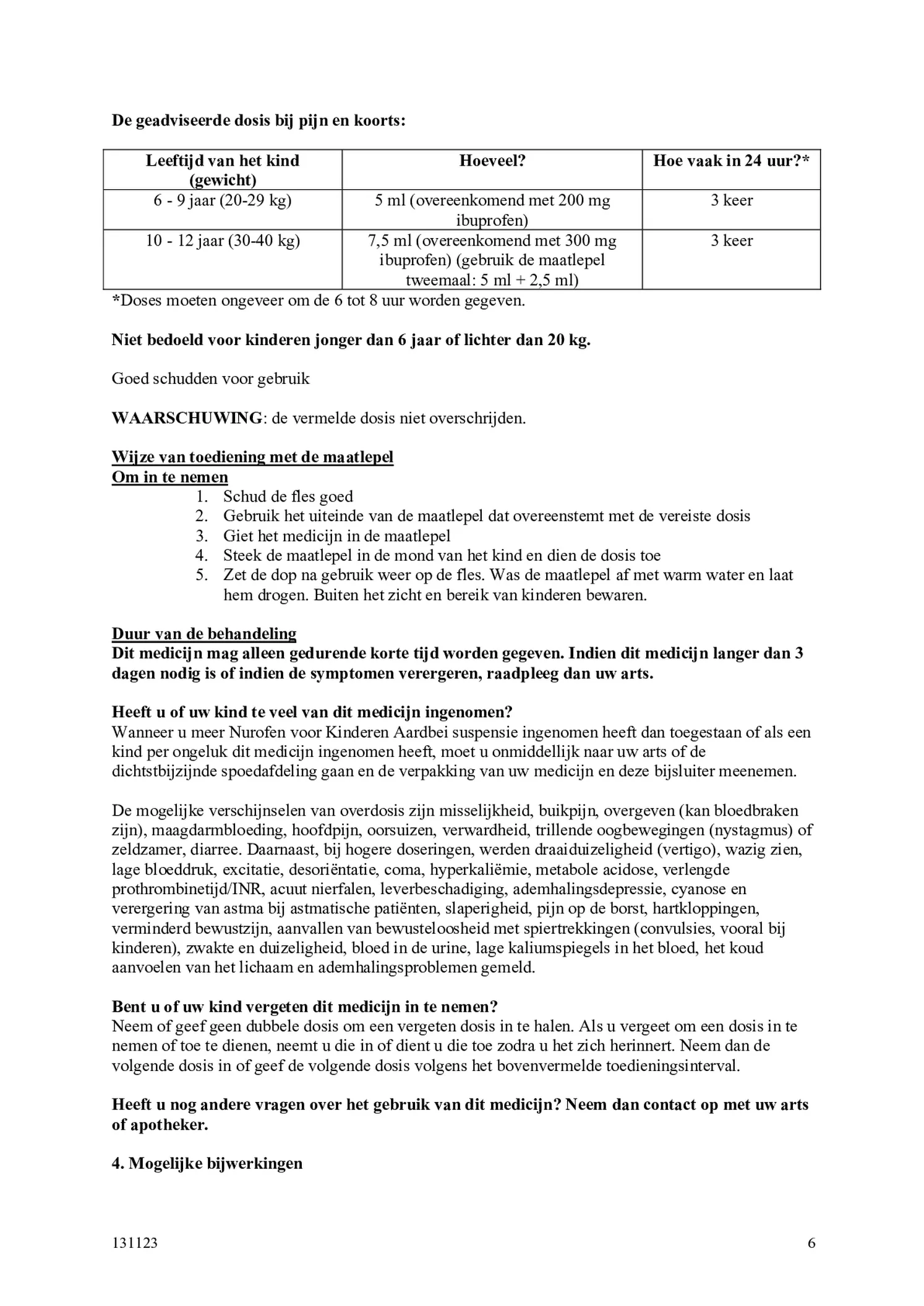 voor Kinderen Aardbei Suspensie afbeelding van document #6, bijsluiter
