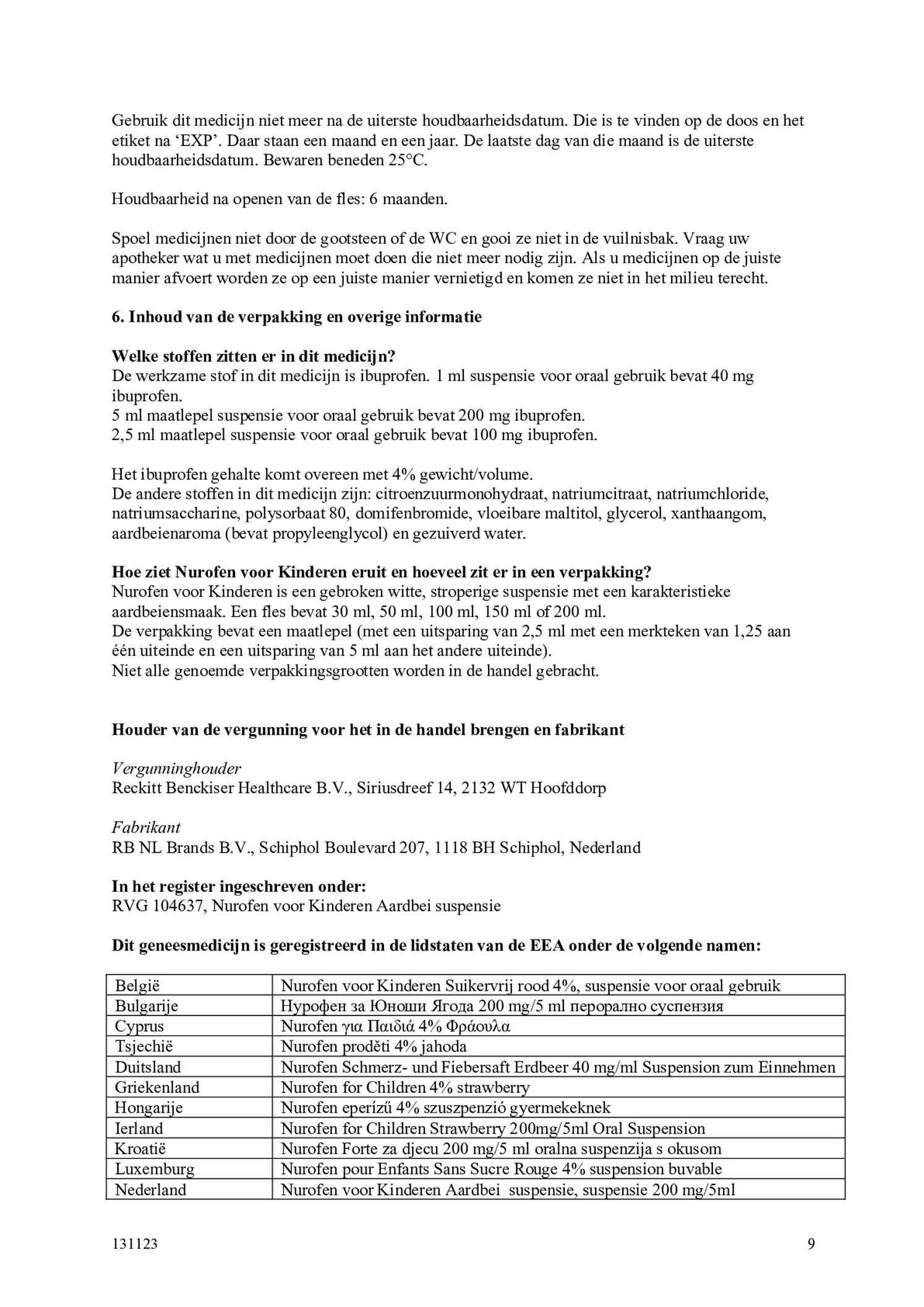 voor Kinderen Aardbei Suspensie afbeelding van document #9, bijsluiter