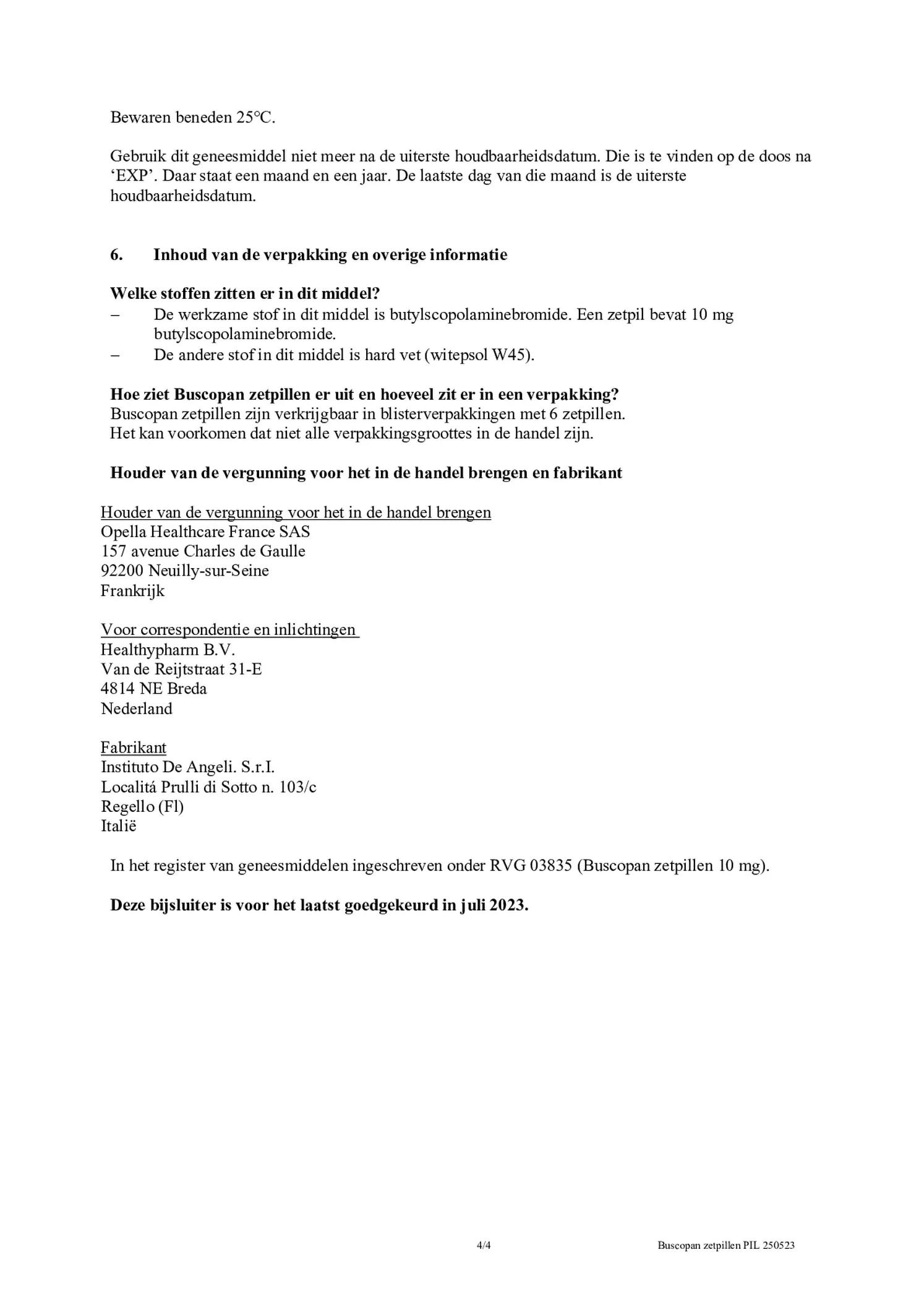 Zetpillen afbeelding van document #4, bijsluiter