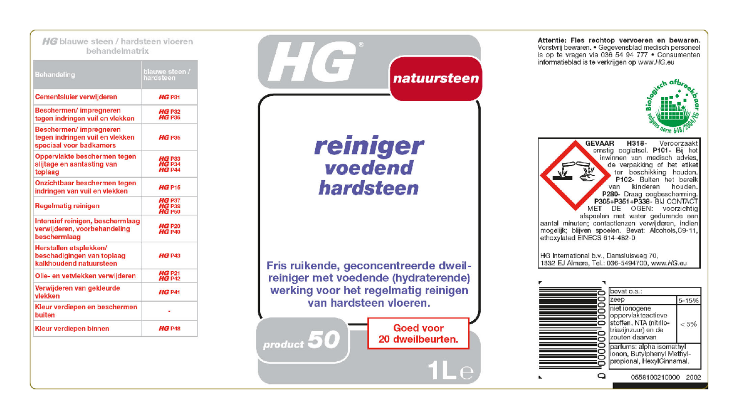 Hardsteen Reiniger Voedend Product 50 afbeelding van document #1, etiket