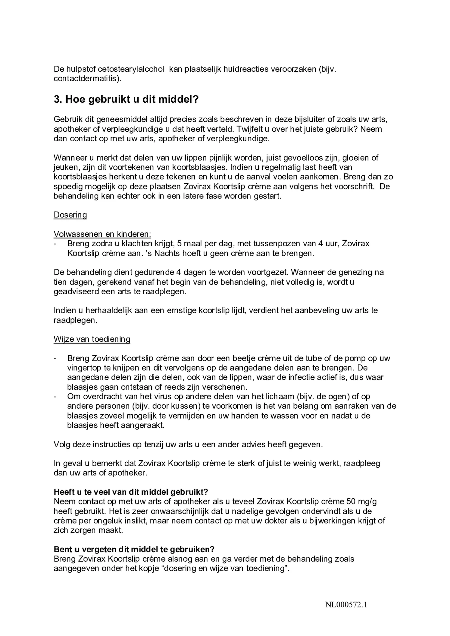 Koortslip crème (tube) afbeelding van document #3, bijsluiter