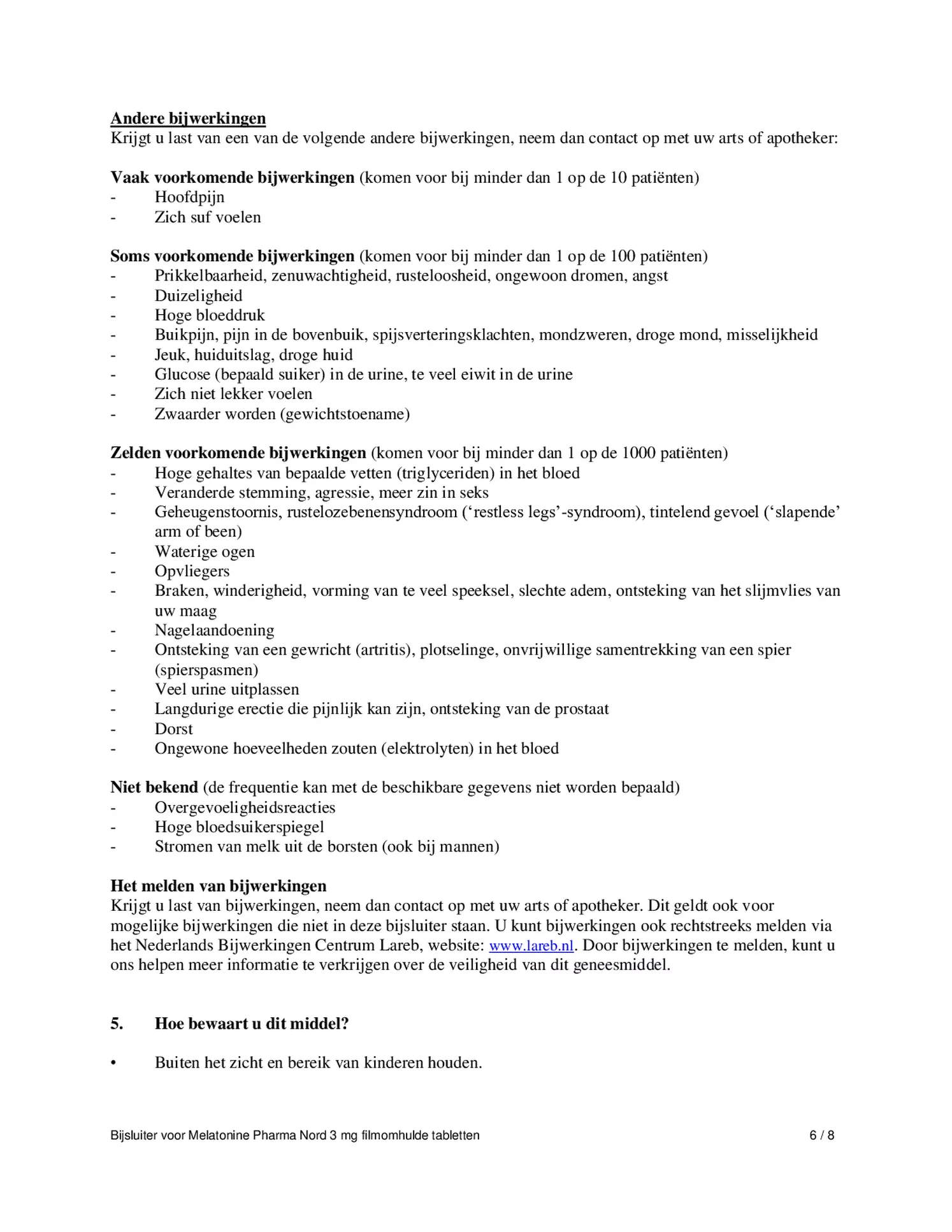 Melatonine 3mg Tabletten afbeelding van document #6, bijsluiter
