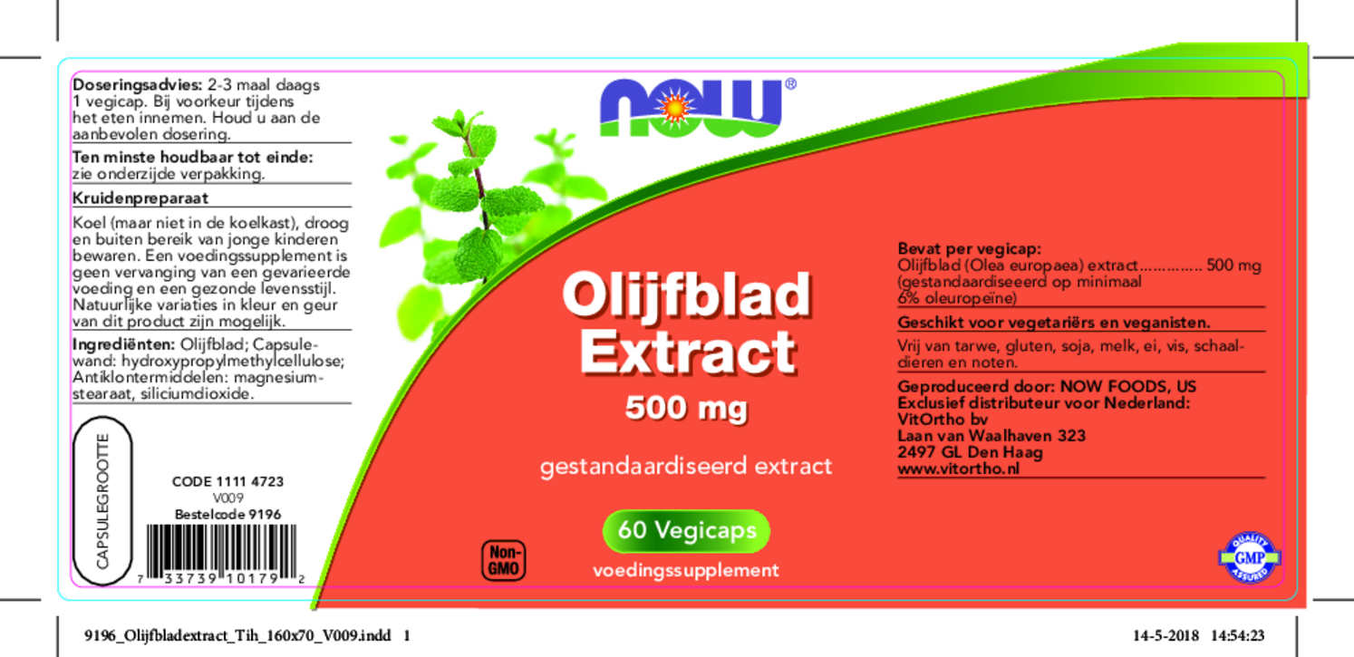Olijfblad Extract 500mg Tabletten afbeelding van document #1, etiket