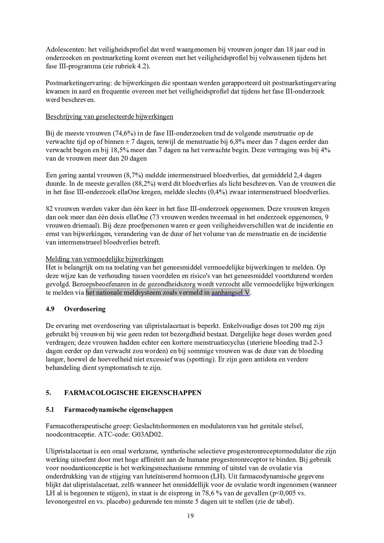 Noodanticonceptie Tablet afbeelding van document #19, bijsluiter
