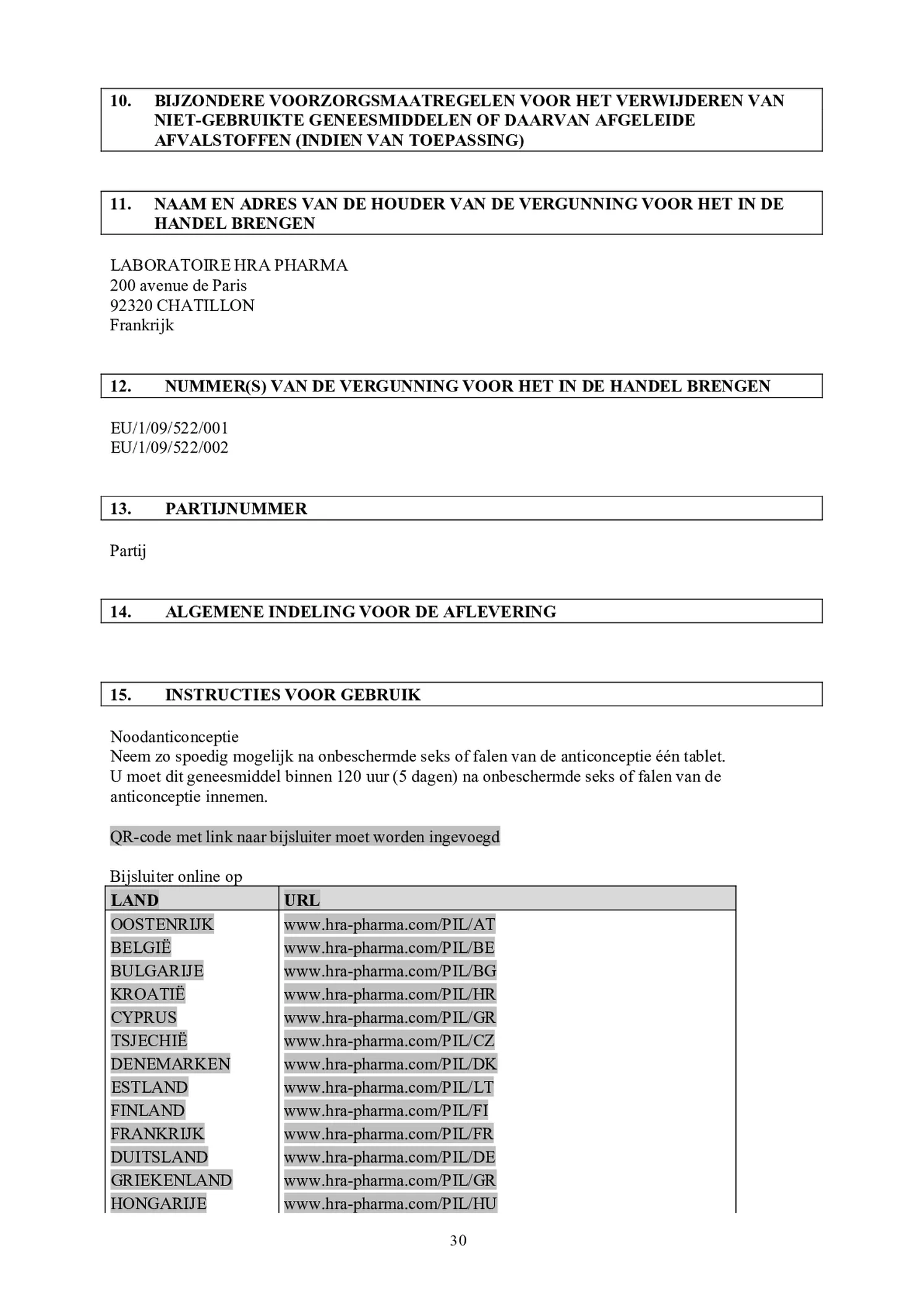Noodanticonceptie Tablet afbeelding van document #30, bijsluiter